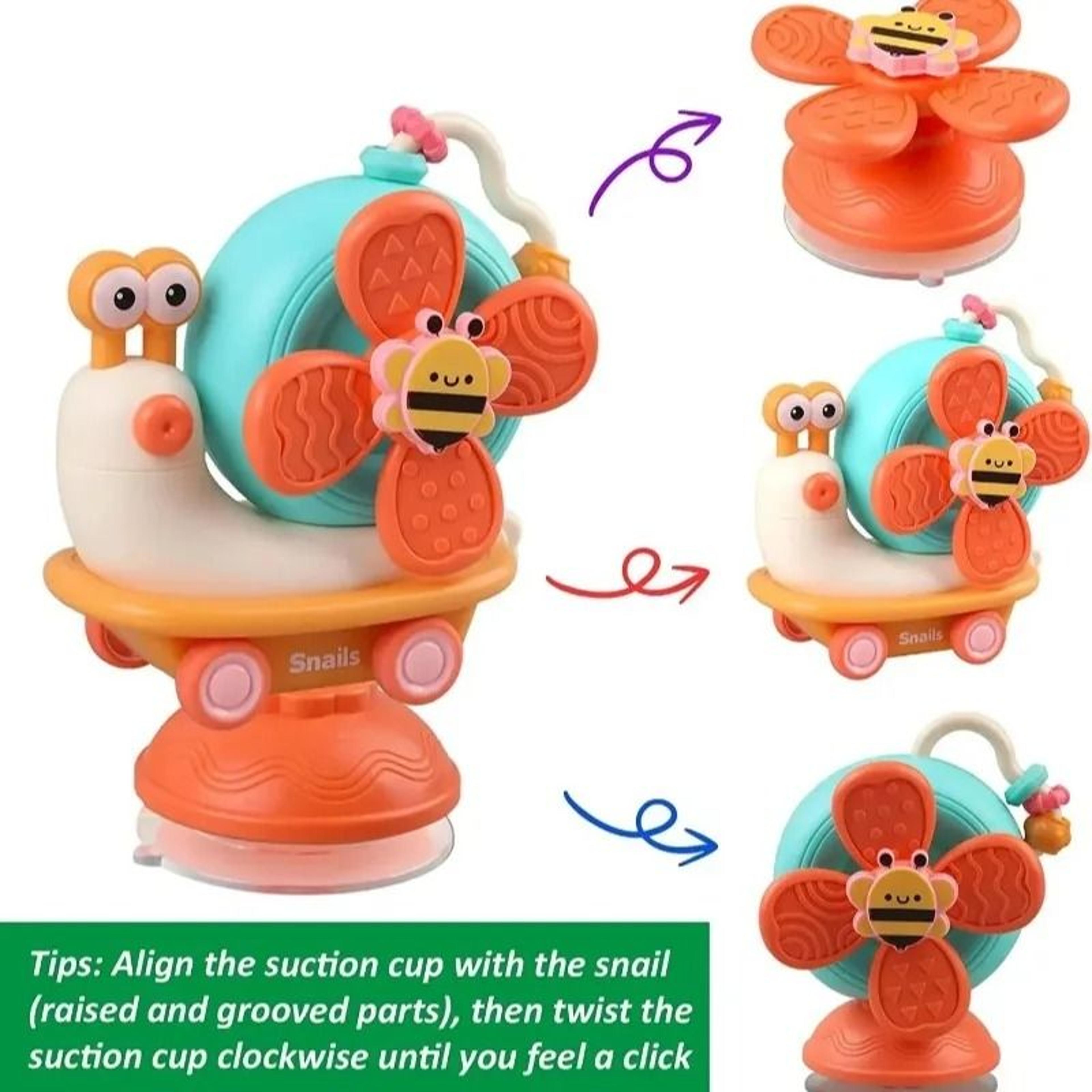 Multifunctional Snail Suction Spinner  MontessoriInspired High Chair  Dining Toy 2