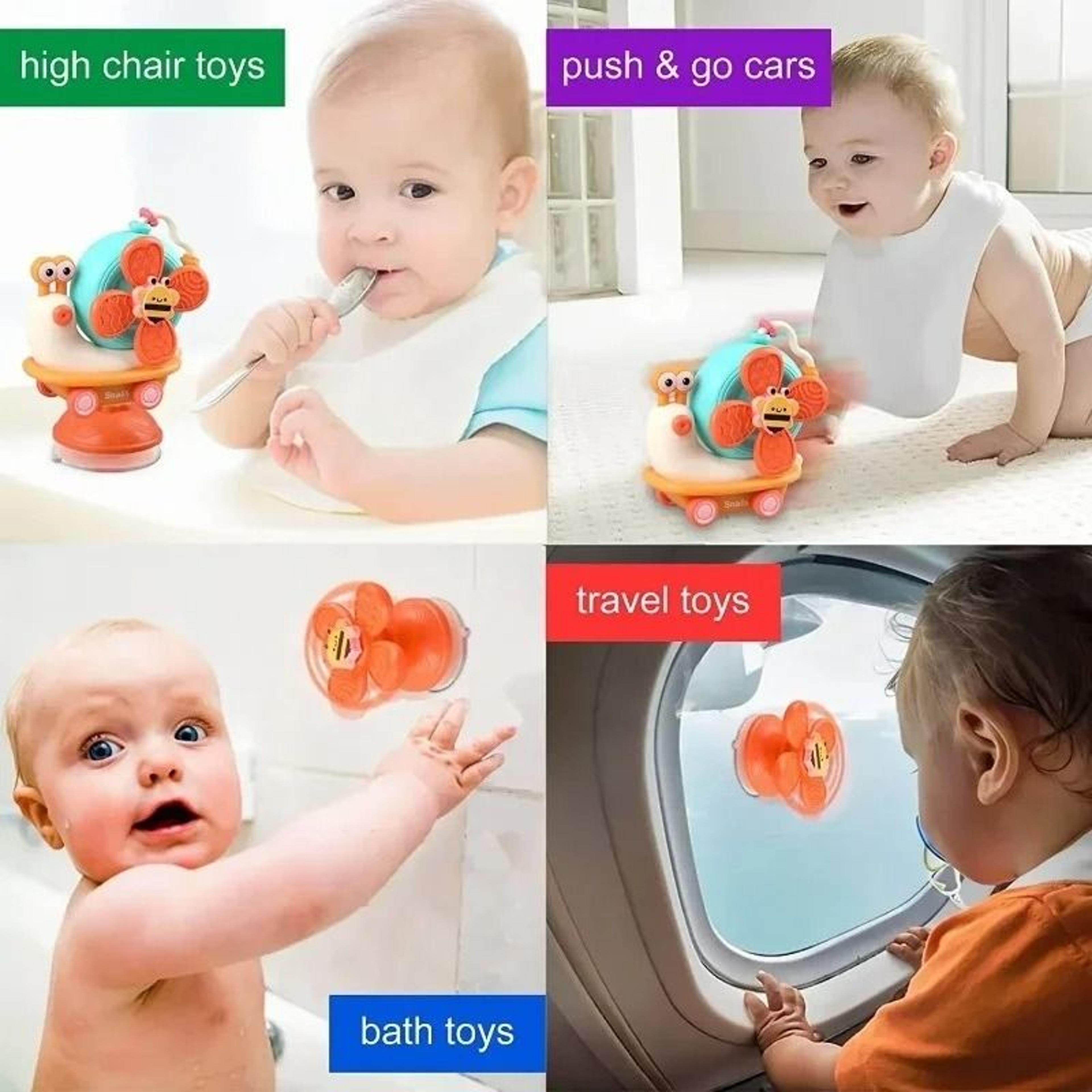 Multifunctional Snail Suction Spinner  MontessoriInspired High Chair  Dining Toy 3