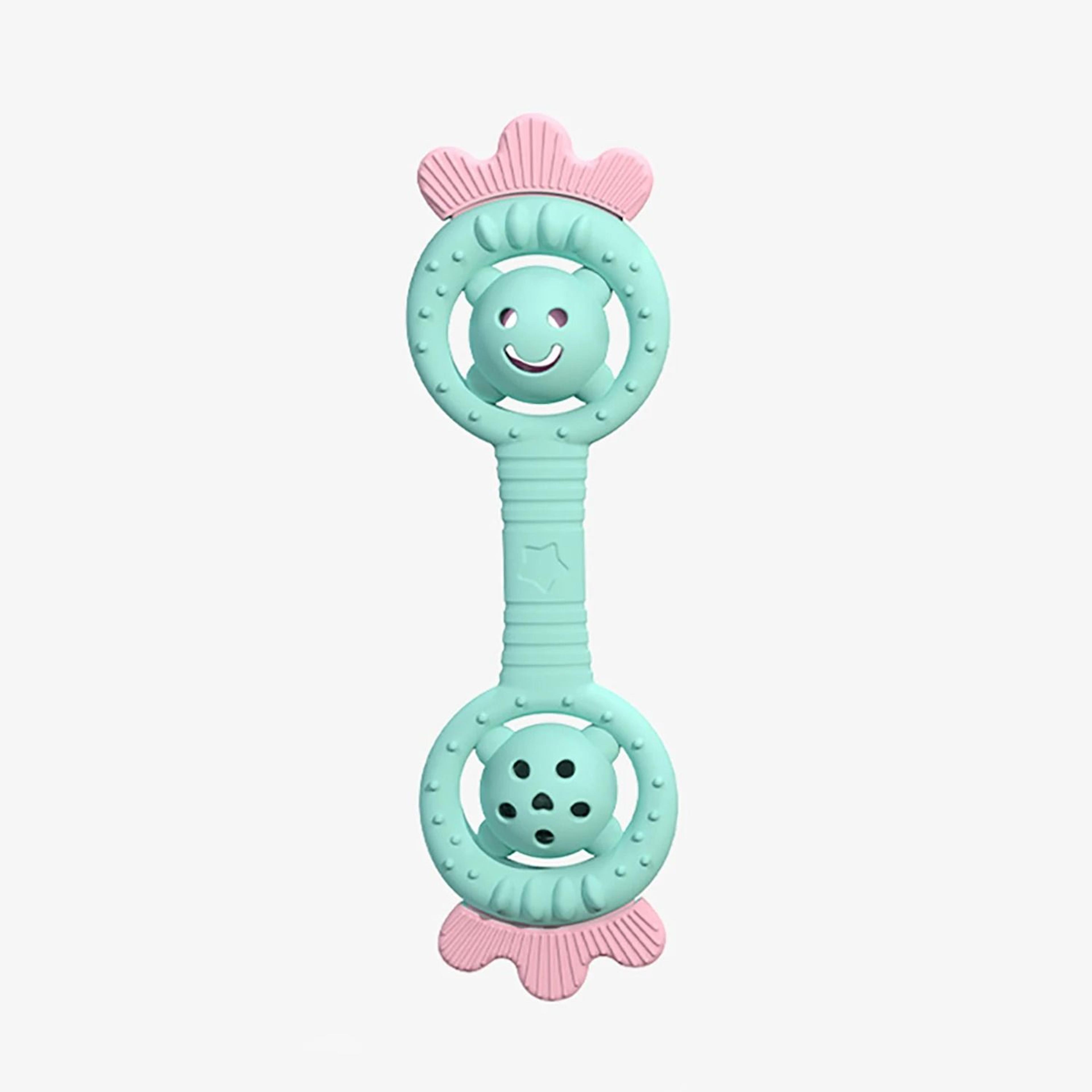DualNode Strawberry Teddy Bear Silicone Teether  AntiOral Fixation Molar Stick 6