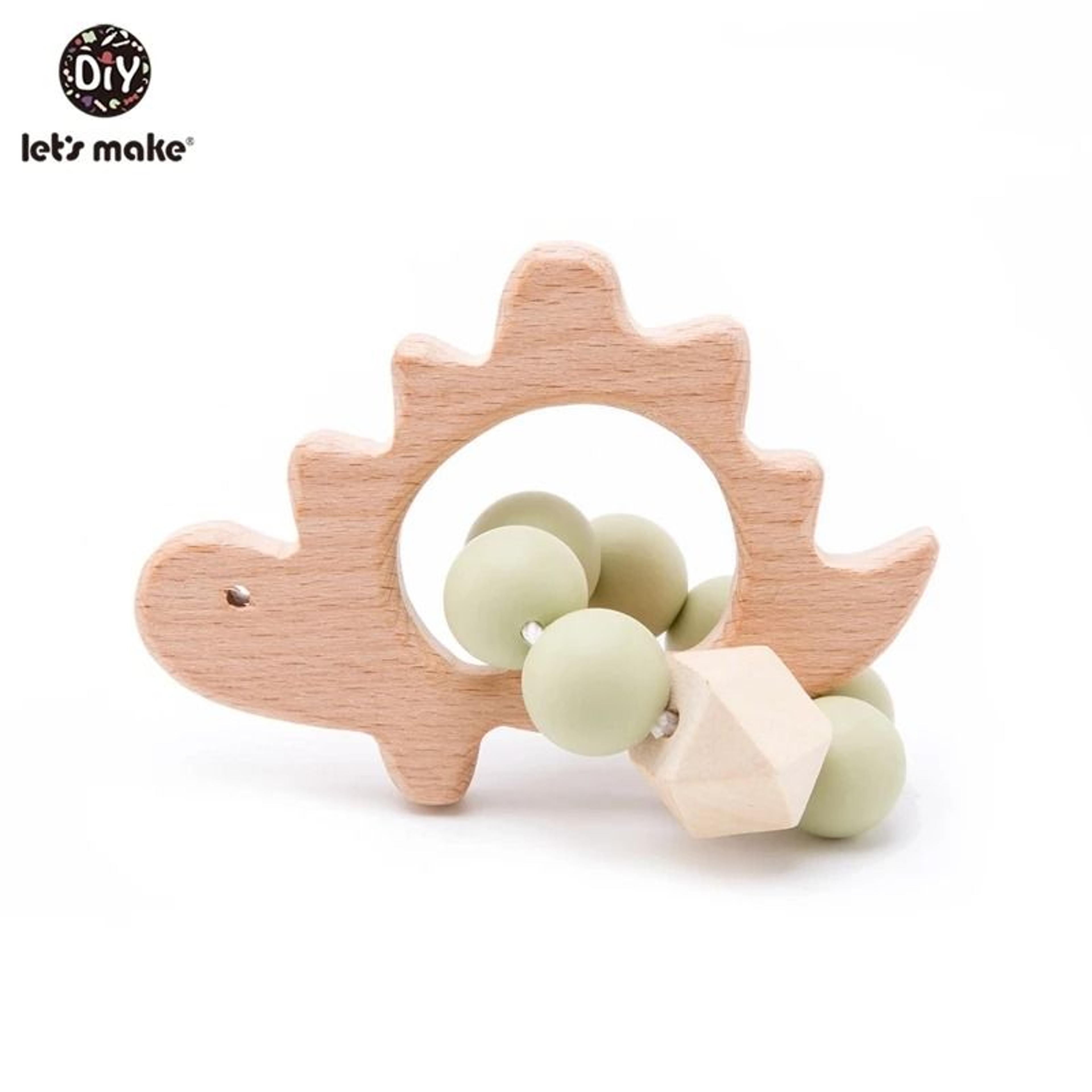 Rabbit  Cloud Hybrid Silicone Teether  Montessori Nursing Wood Baby Toy 5