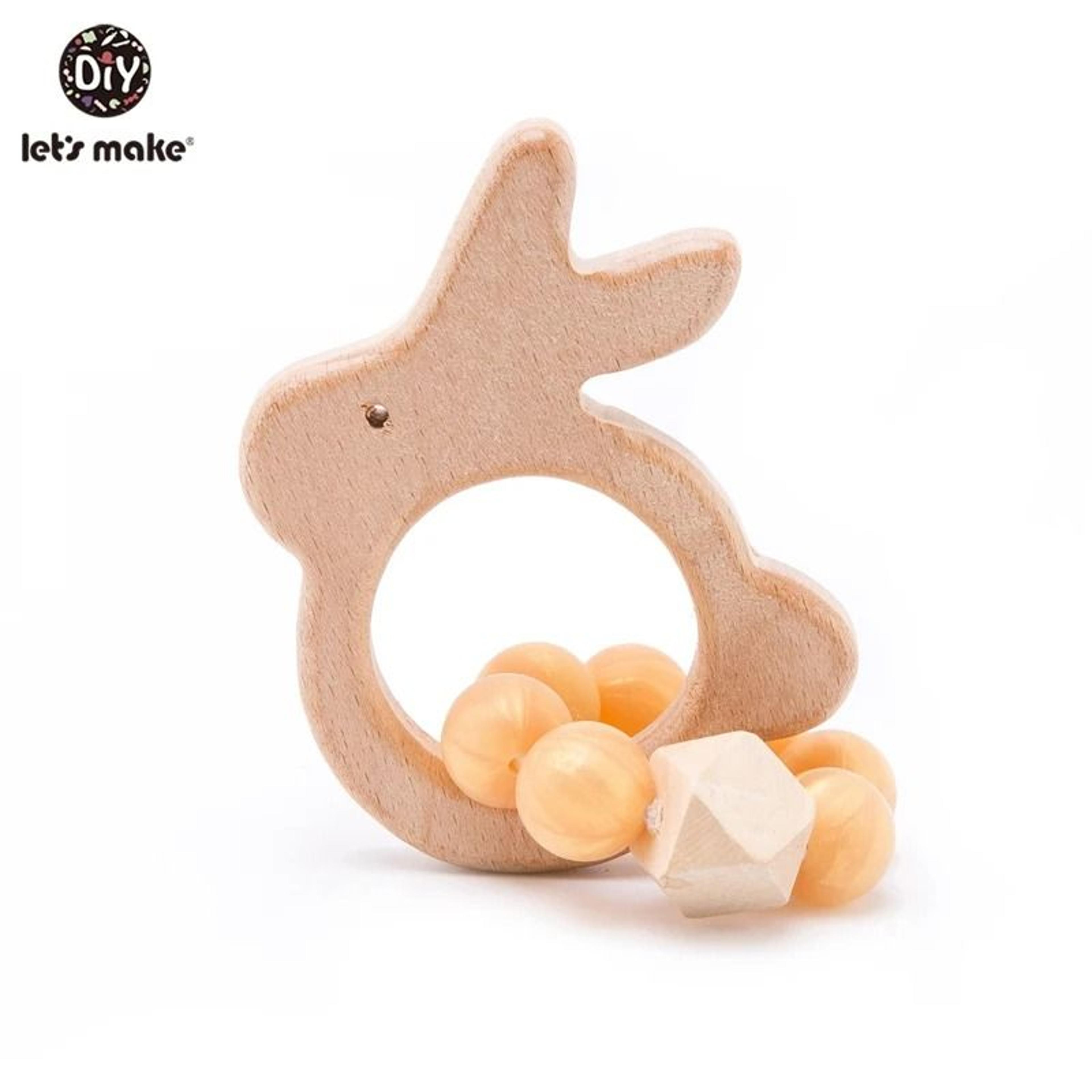 Rabbit  Cloud Hybrid Silicone Teether  Montessori Nursing Wood Baby Toy 10