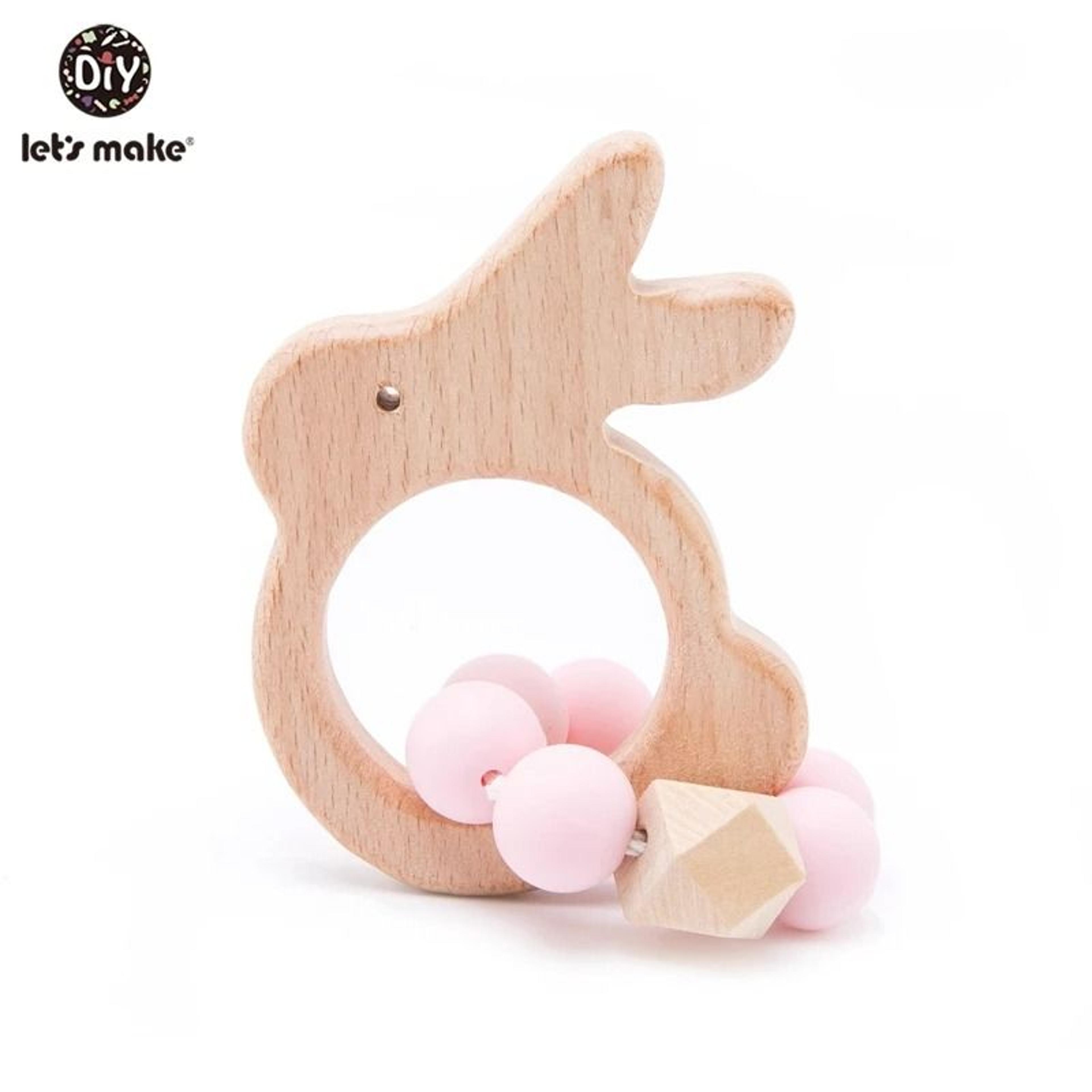 Rabbit  Cloud Hybrid Silicone Teether  Montessori Nursing Wood Baby Toy 11