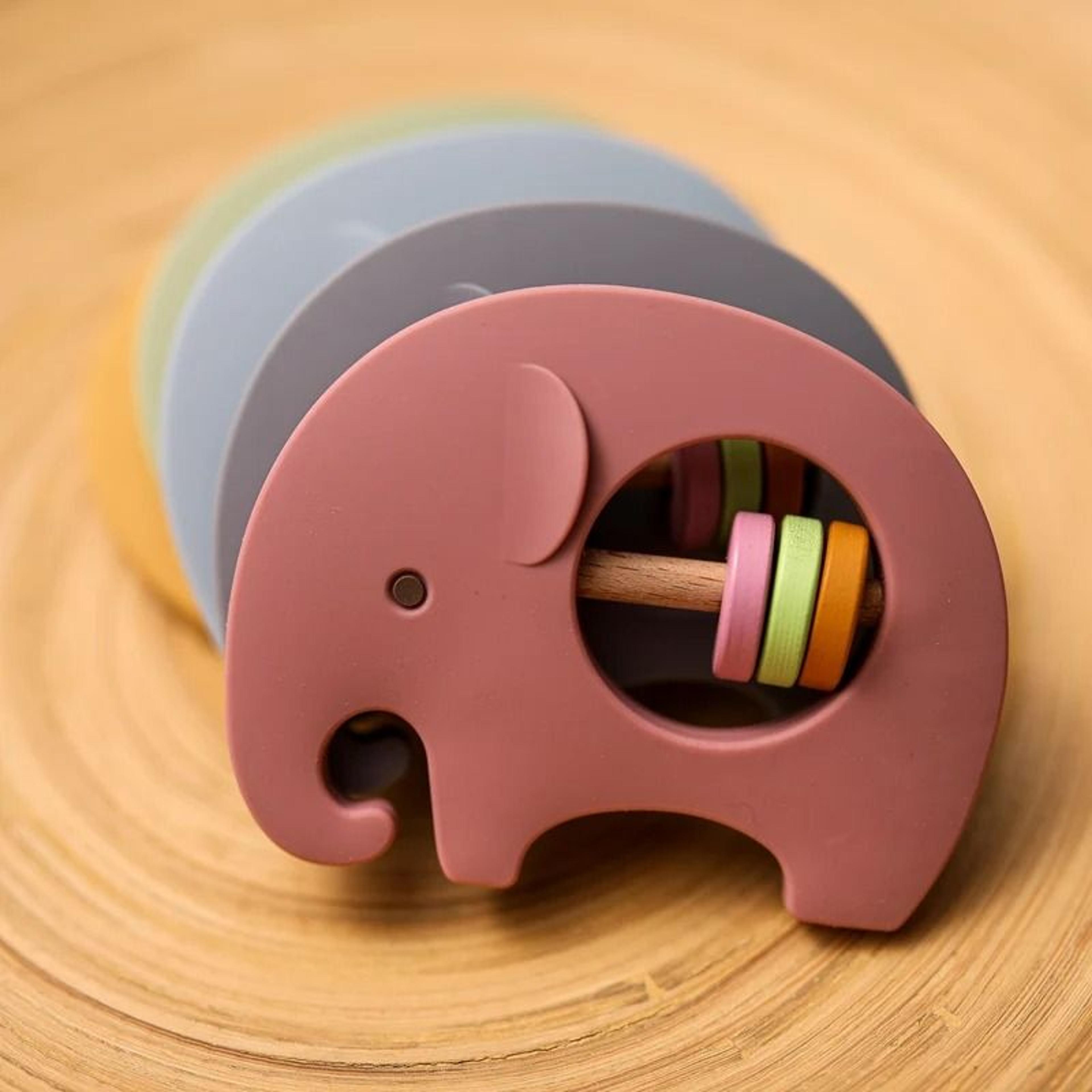 Silicone Elephant Baby Rattle  Teether  BPAFree Montessori Molar Toy 2