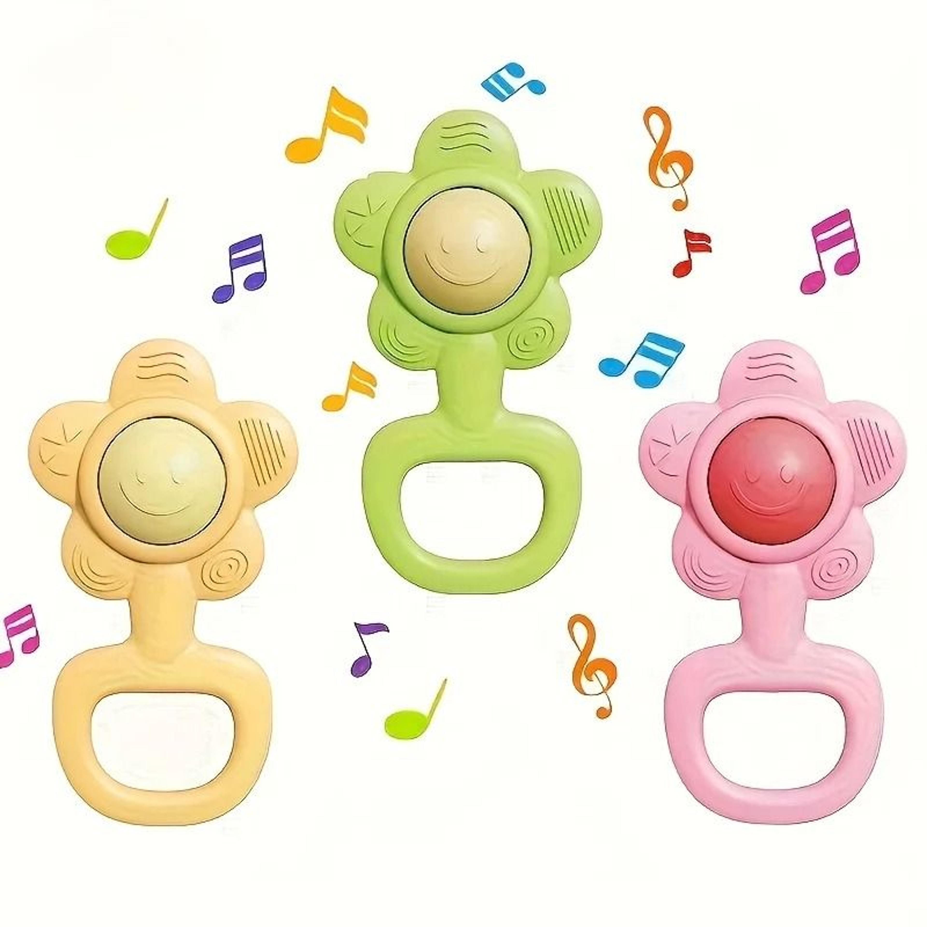 sunflower hand bell shaker – sensory development & motor skill rattle