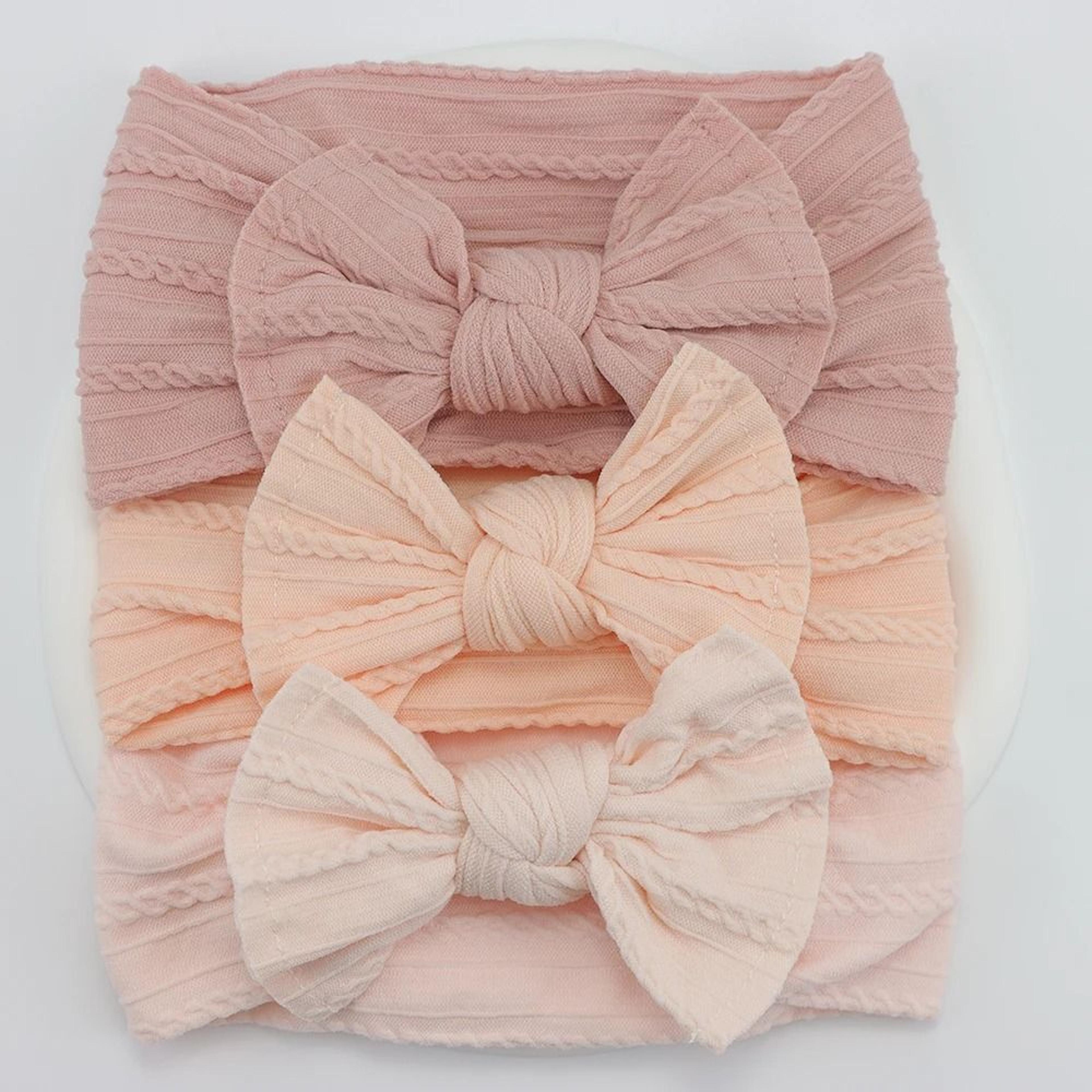3Piece Premium Elastic Bow Headband Set  Soft Nylon Turban Accessories 22