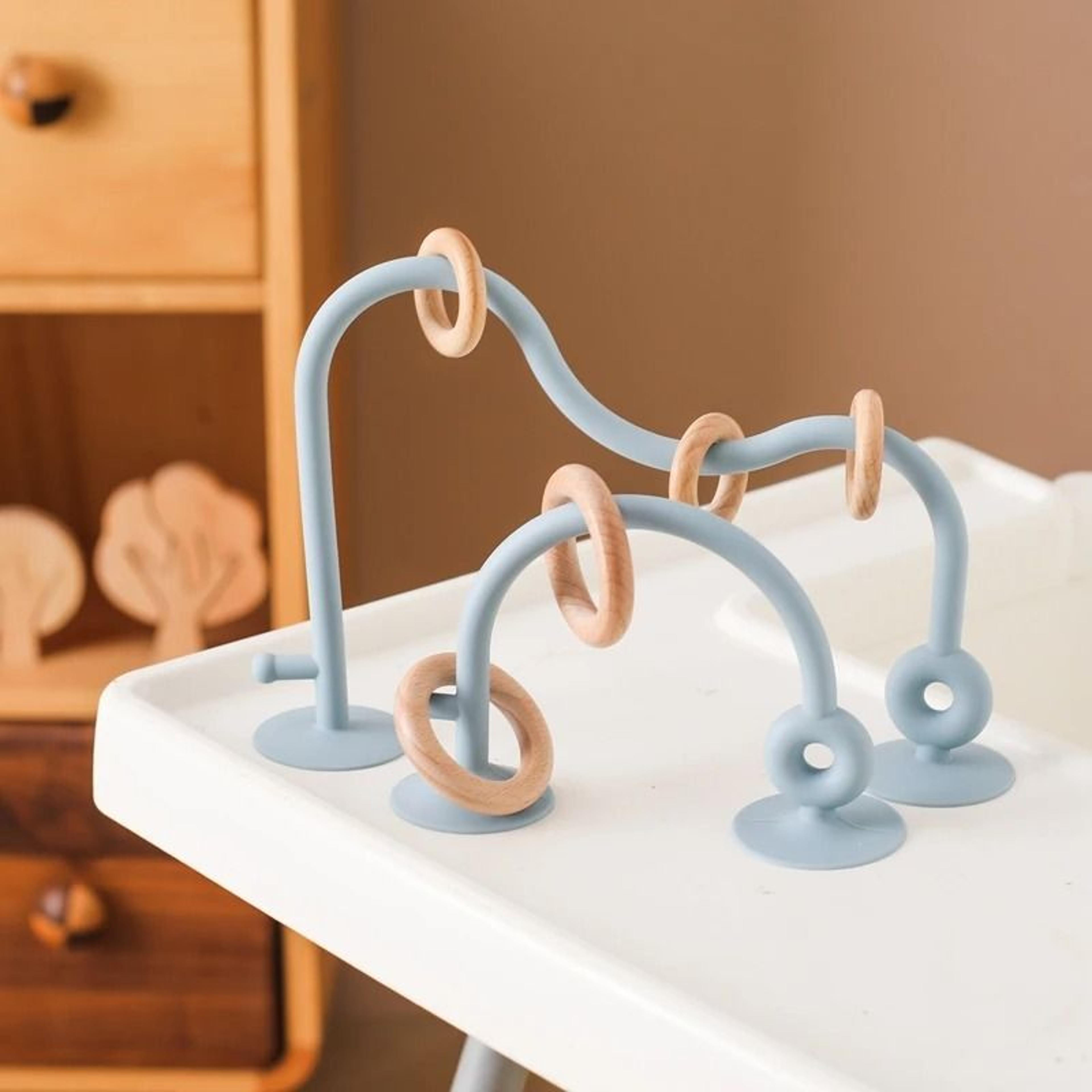 Montessori Silicone Bead Maze  Hybrid Wooden Roller Coaster  Teething Track 5