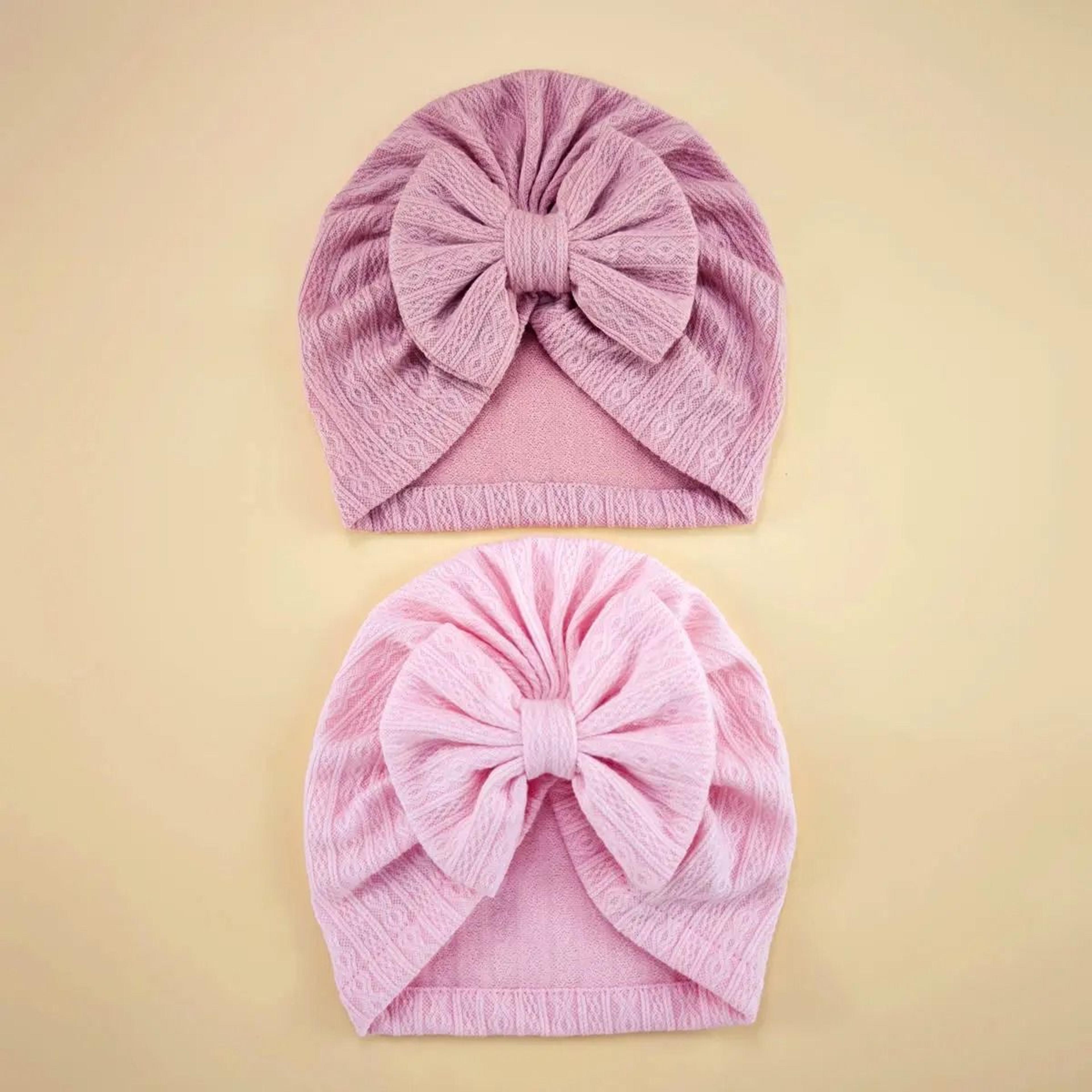 Elite BigBow Newborn Turban  HighStretch Solid Color Beanie For Infants 5