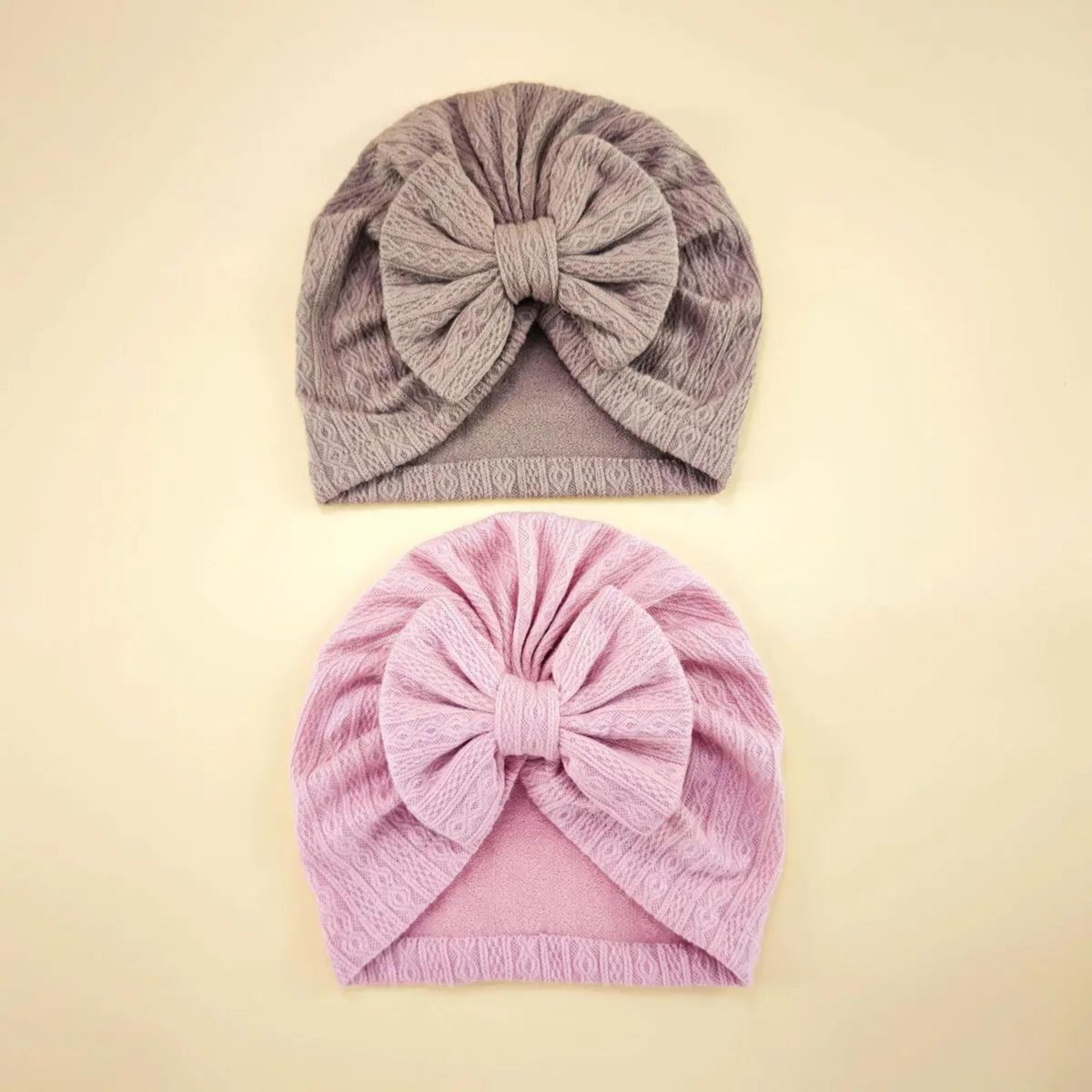 Elite BigBow Newborn Turban  HighStretch Solid Color Beanie For Infants 14
