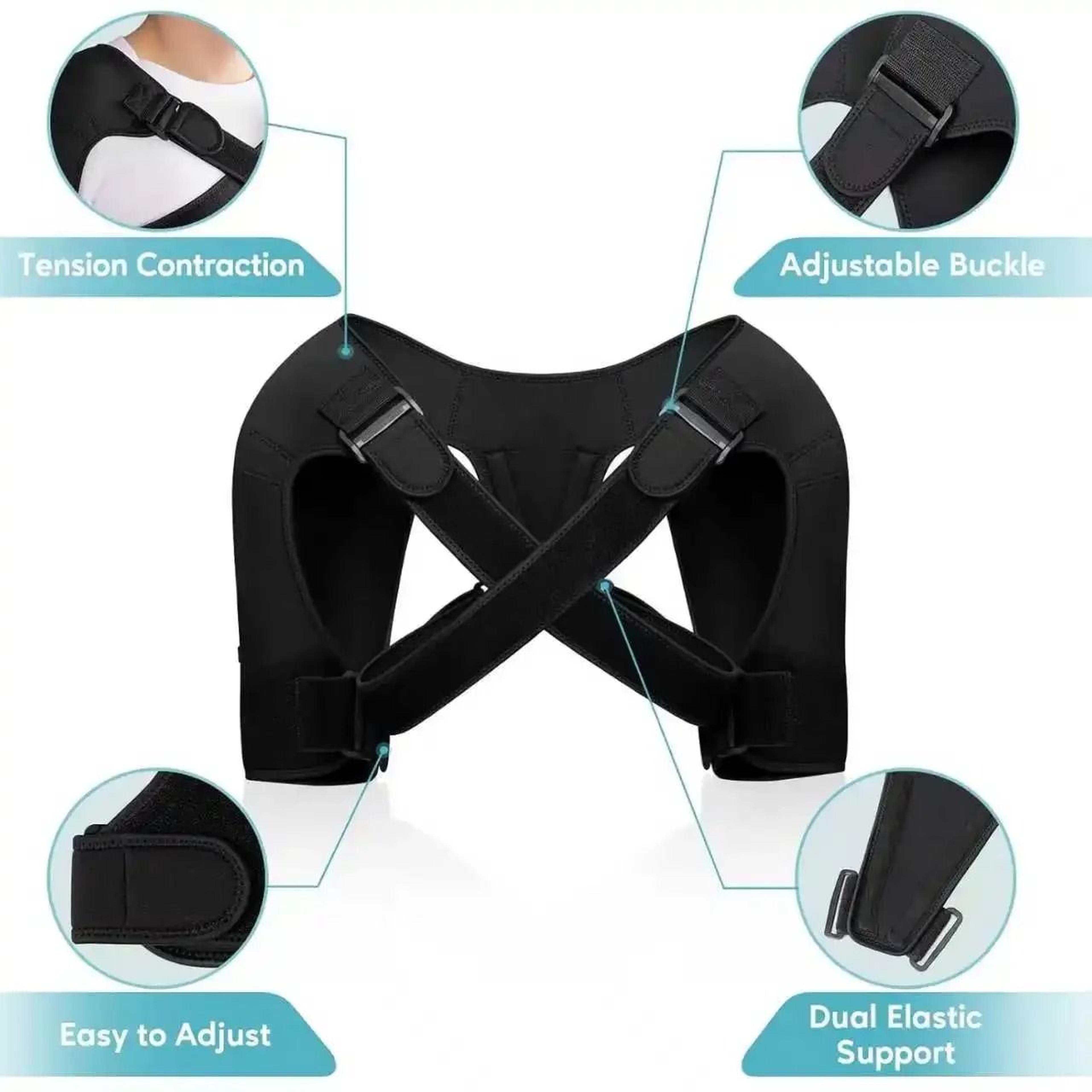 Double Shoulder Warm Compression Recovery Wrap For Rotator Cuff And Tendonitis Relief 0