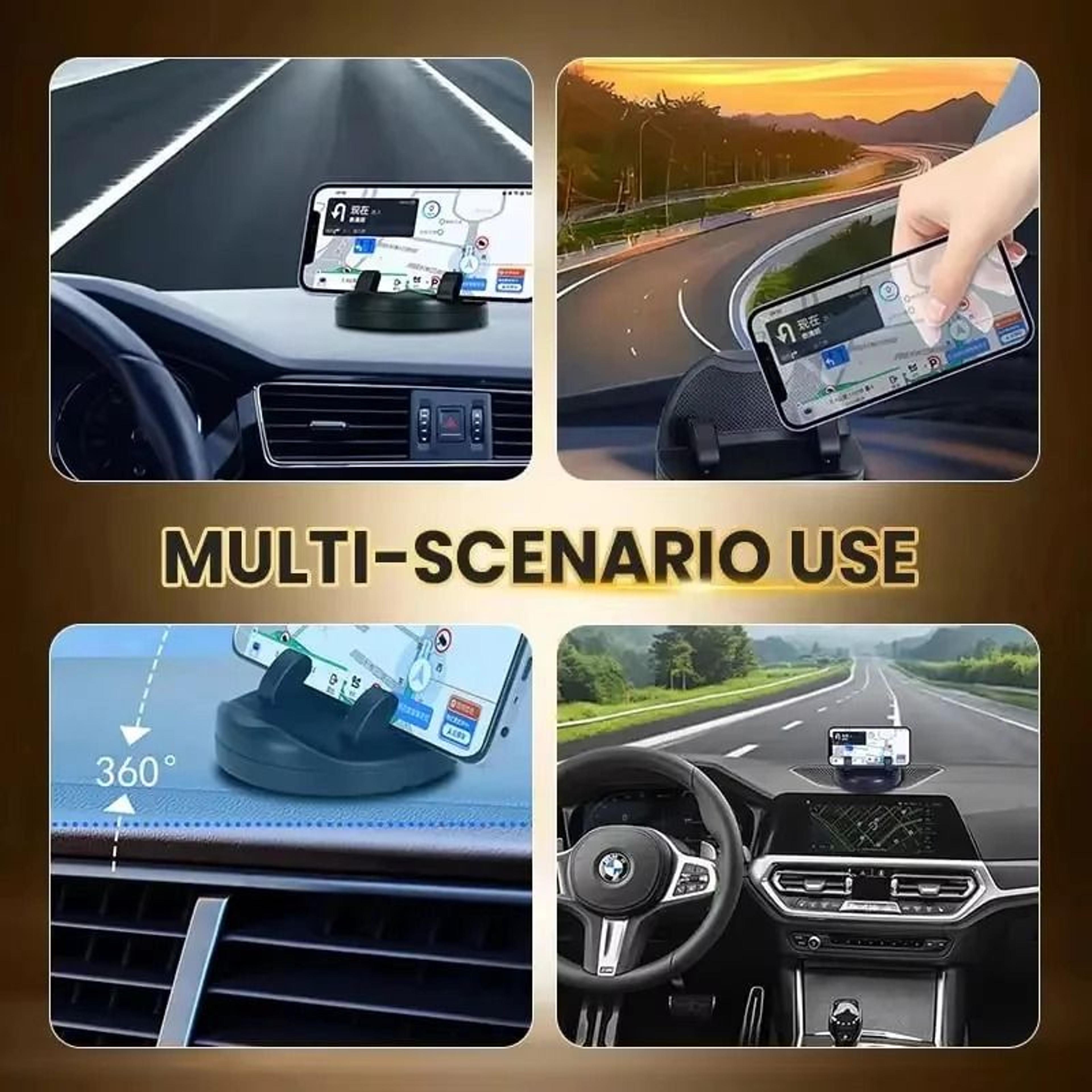 360Degree Rotation Car Dashboard Phone Mount With HeadUp Display And Luminous Number Plate 5