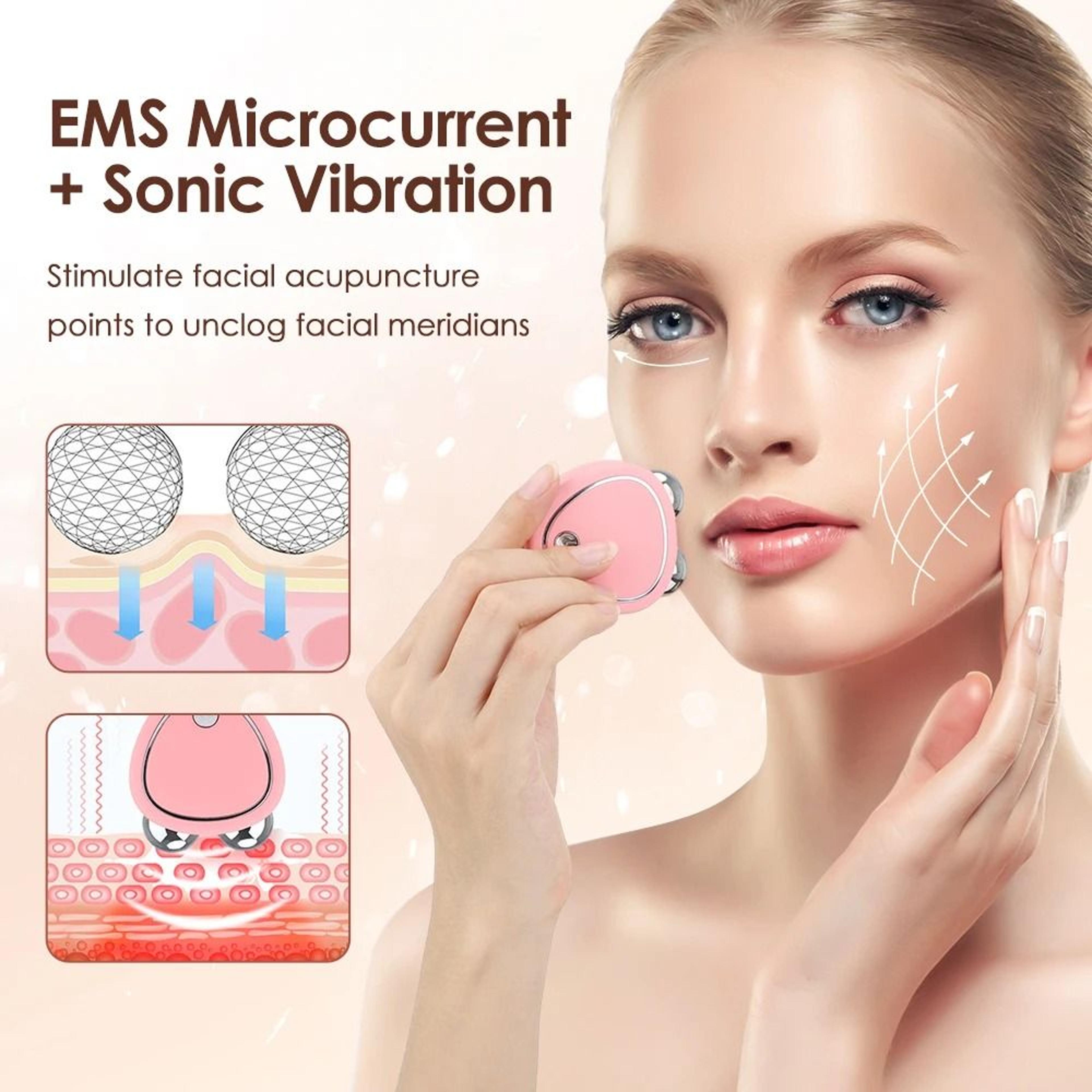 Portable Electric Face Lift Roller Massager With EMS Sonic Facial Lifting Technology 2