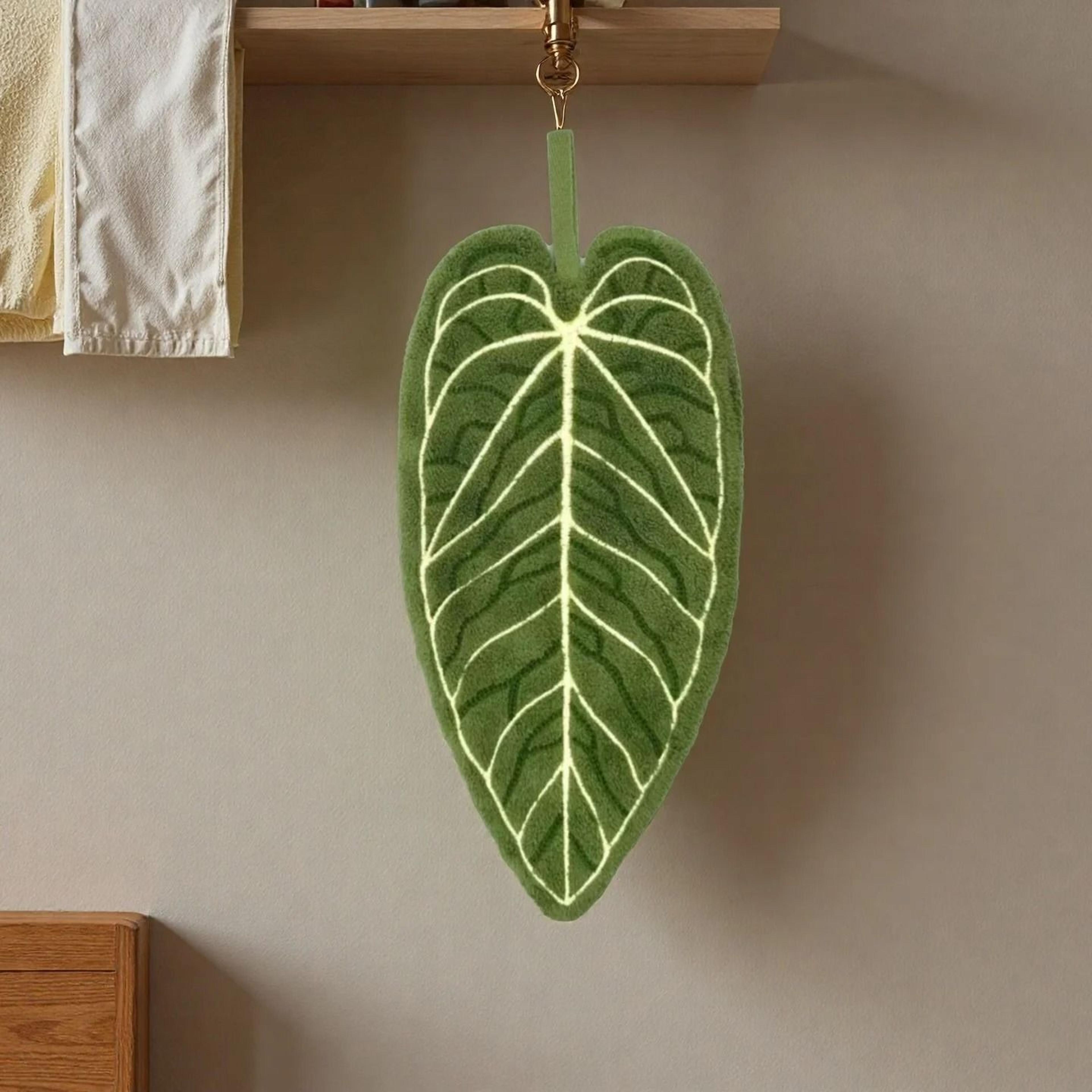 UltraAbsorbent QuickDry Leaf Hand Towel And HighPerformance Botanical Bathroom Decoration 3