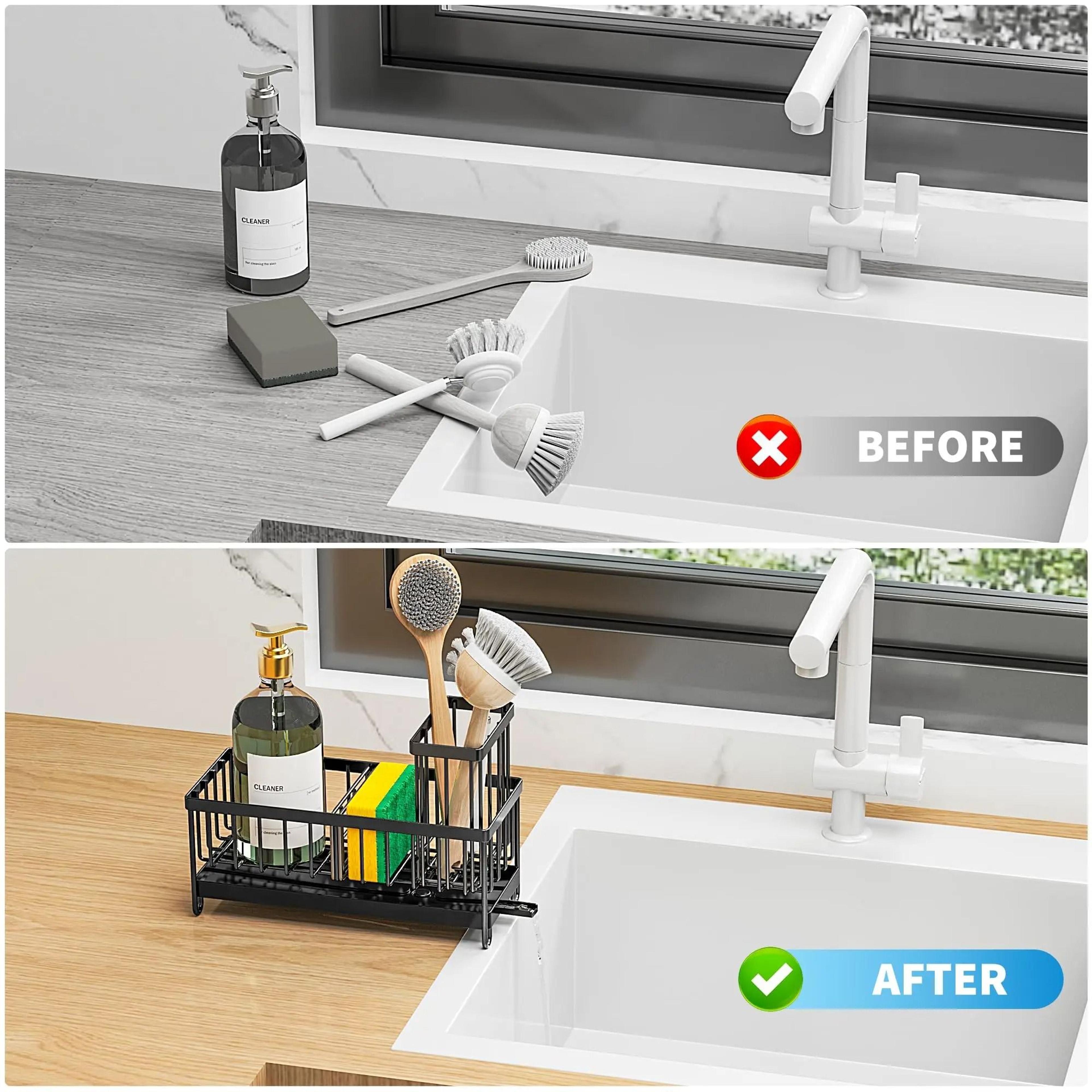 Kitchen Sink Sponge Holder With High Brush Rack And HighPerformance Countertop Organization Archite 4