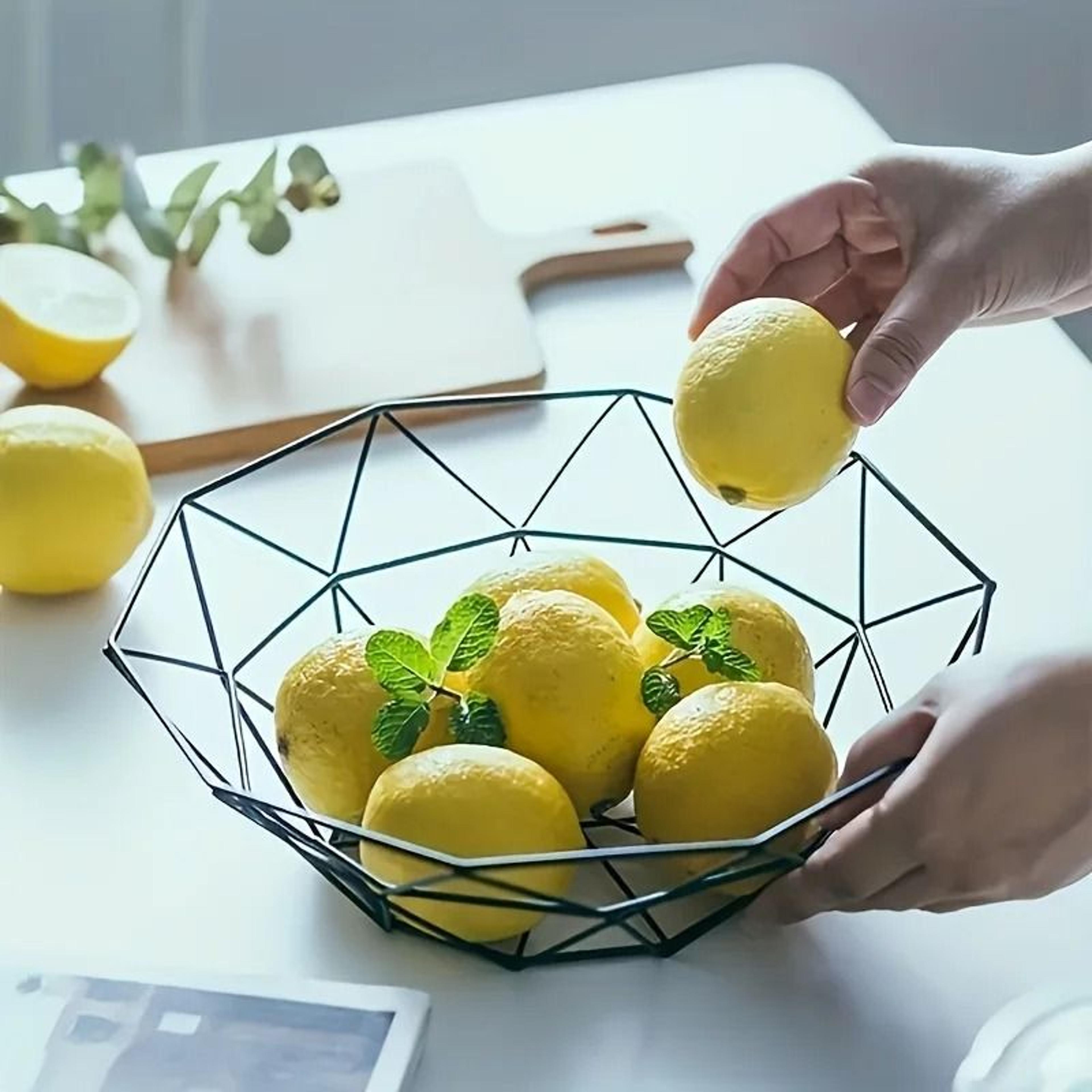Geometric Iron Wire Fruit Bowl And HighPerformance Countertop Organization Architecture 1