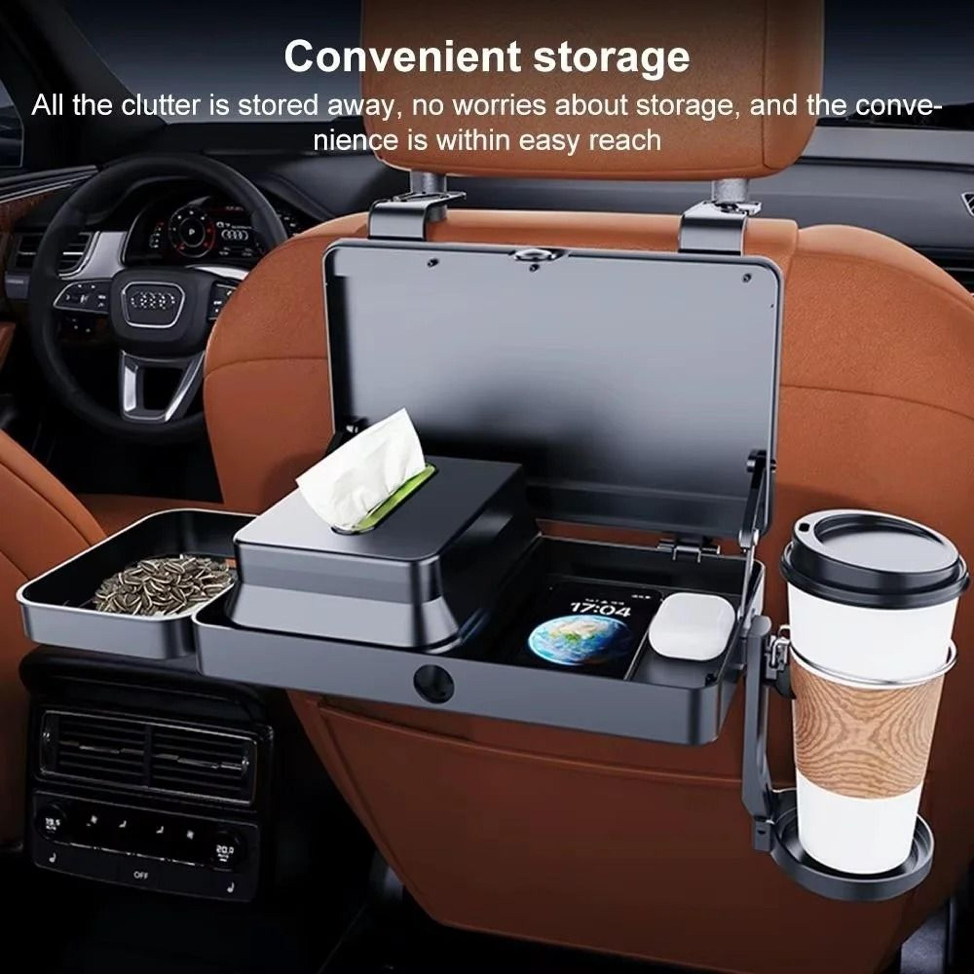 MultiFunction Foldable Car Back Seat Tray And Integrated Dining Infrastructure 2