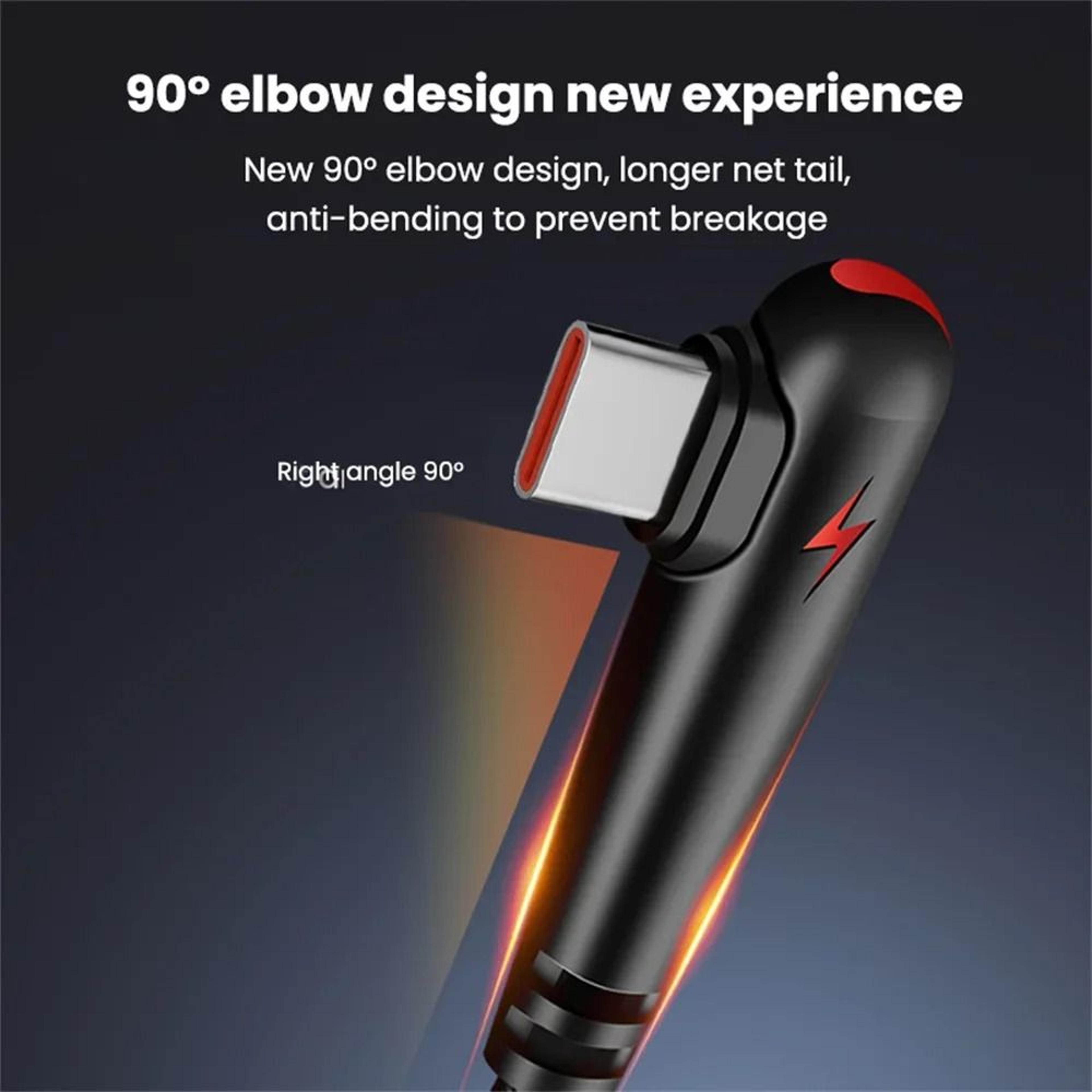 90Degree HighFidelity 120W Super Fast Charging Elbow USBC Data Cord 4