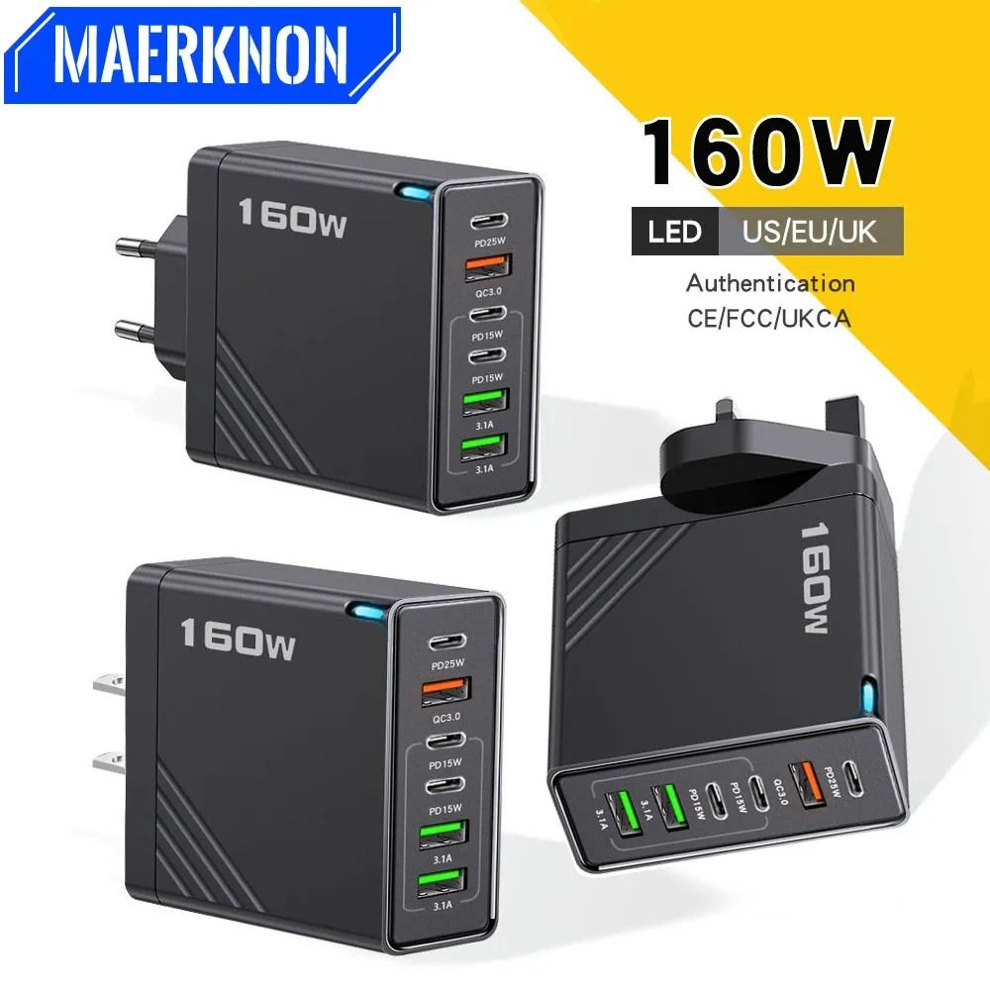 UltraFast 160W MultiPort USBC Wall Charging Station 0