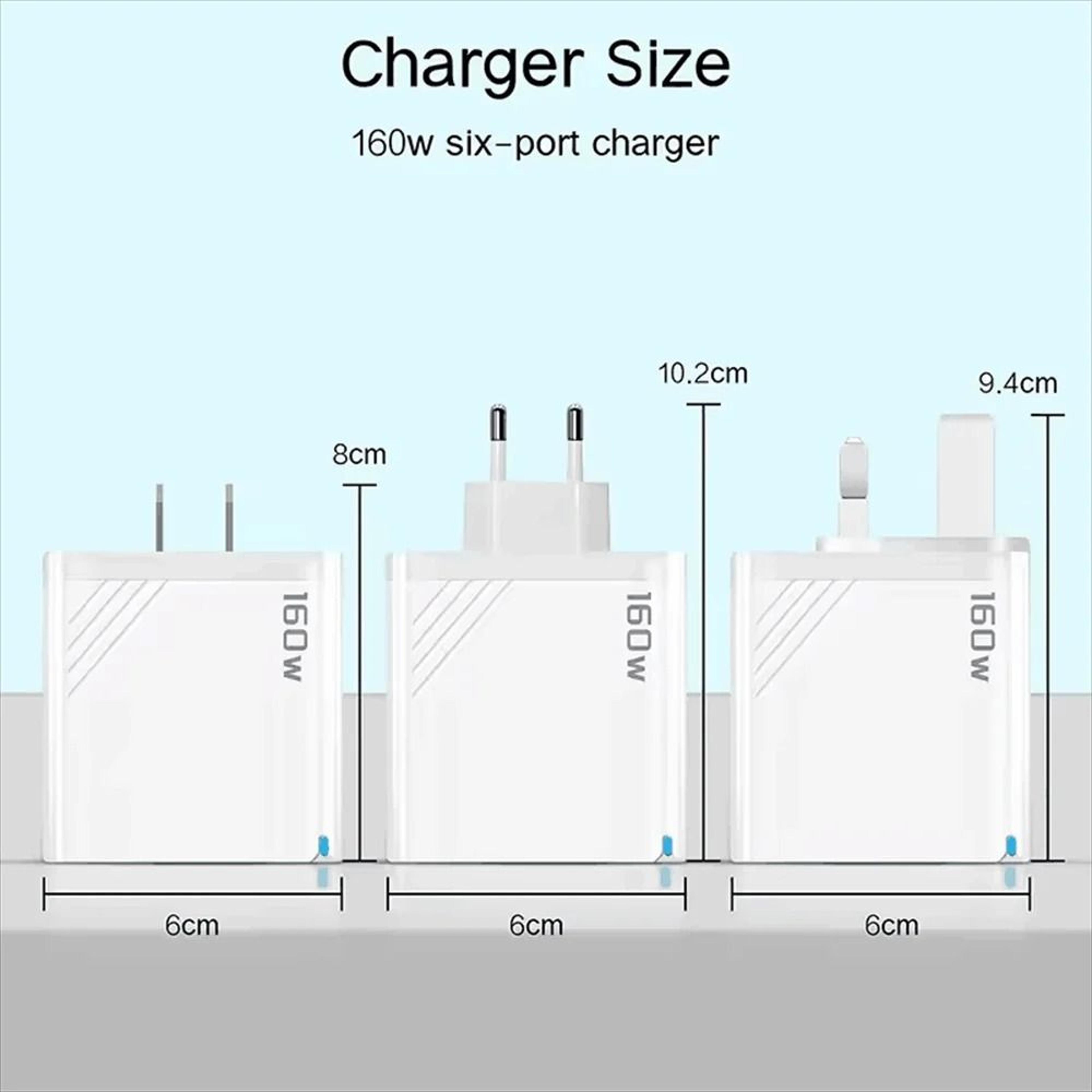 UltraFast 160W MultiPort USBC Wall Charging Station 5