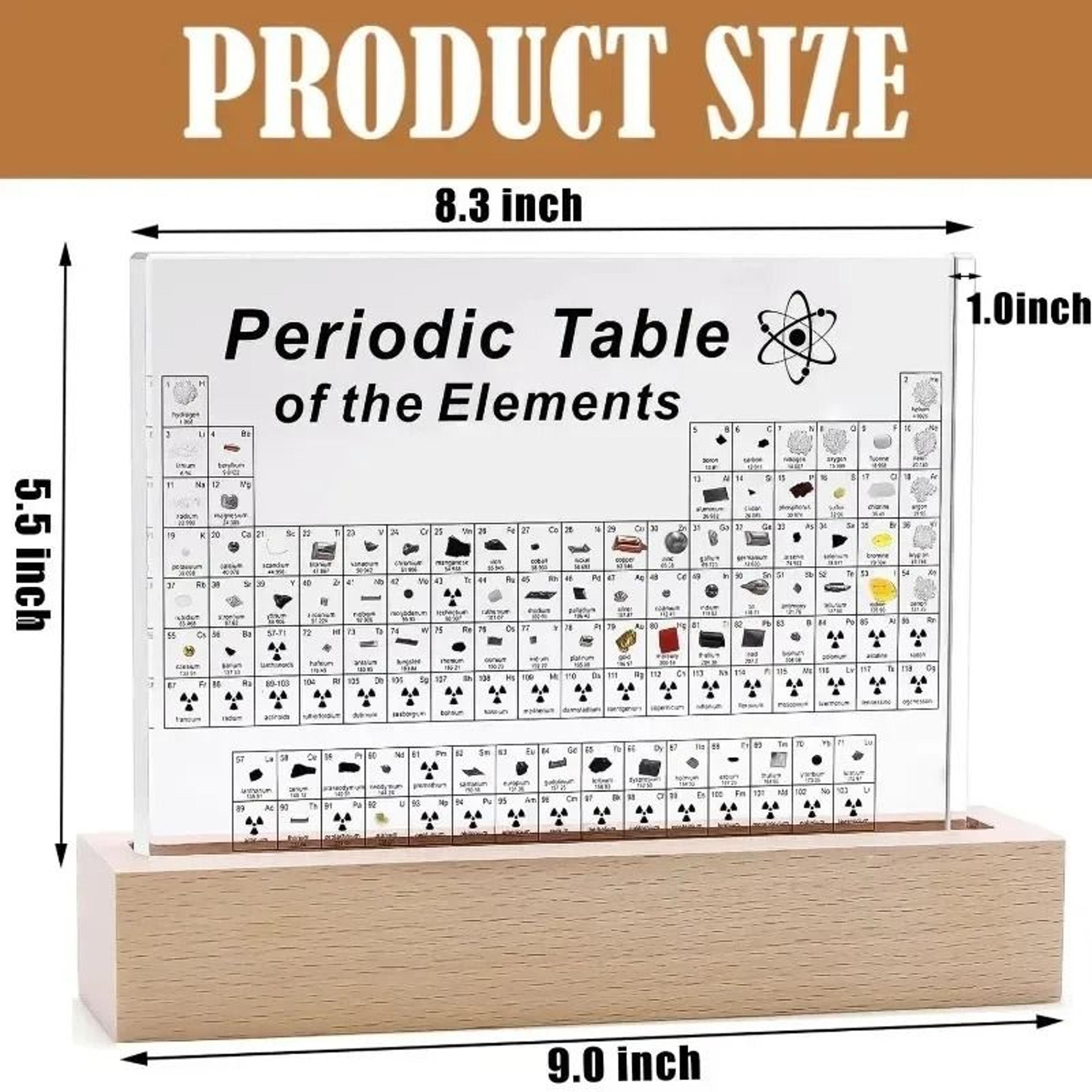 Real Elements Acrylic Periodic Table Display  Science Ornament 2