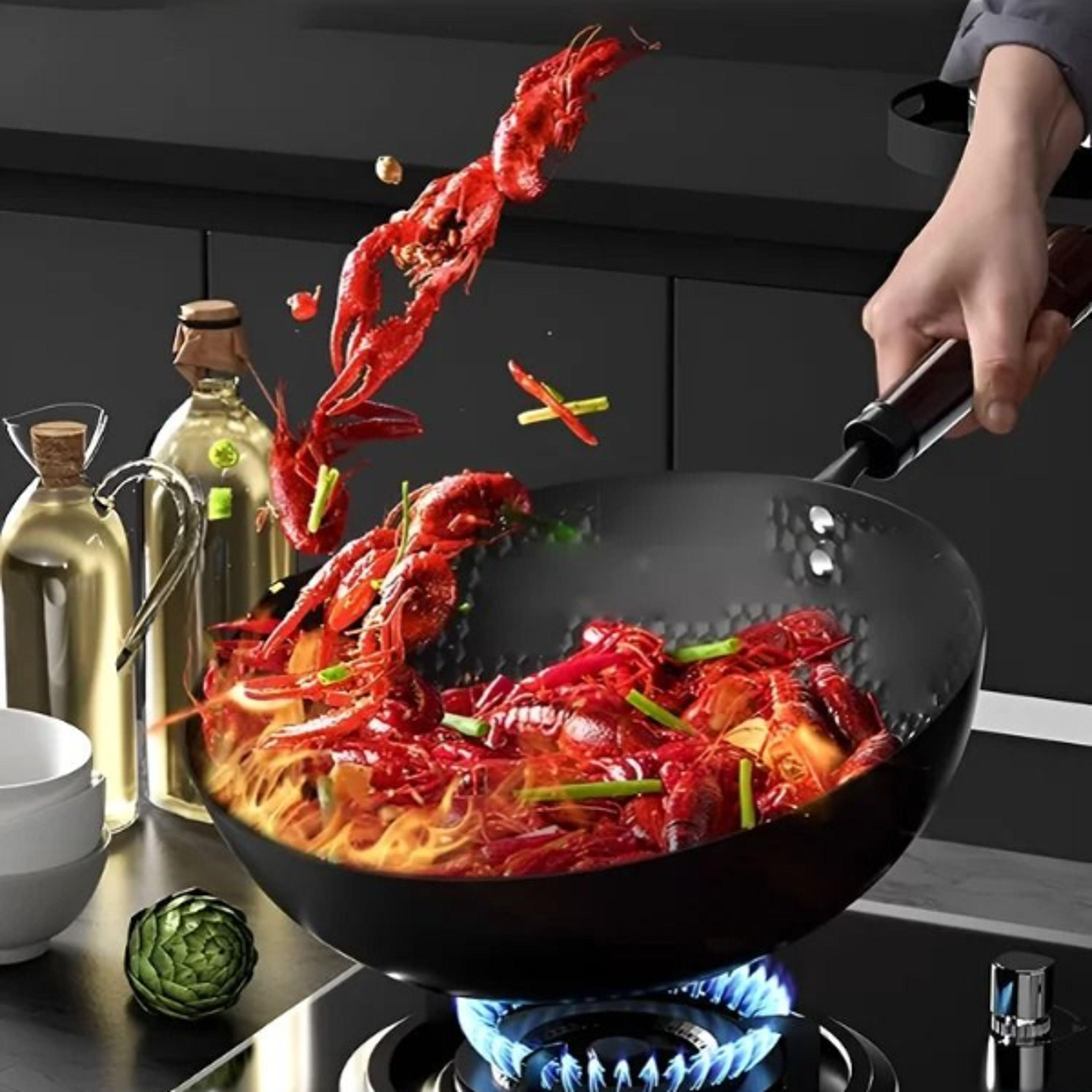 Big Belly Pot Deepened Non Stick Iron Pot Flat Bottom Frying Pan With Lid 2