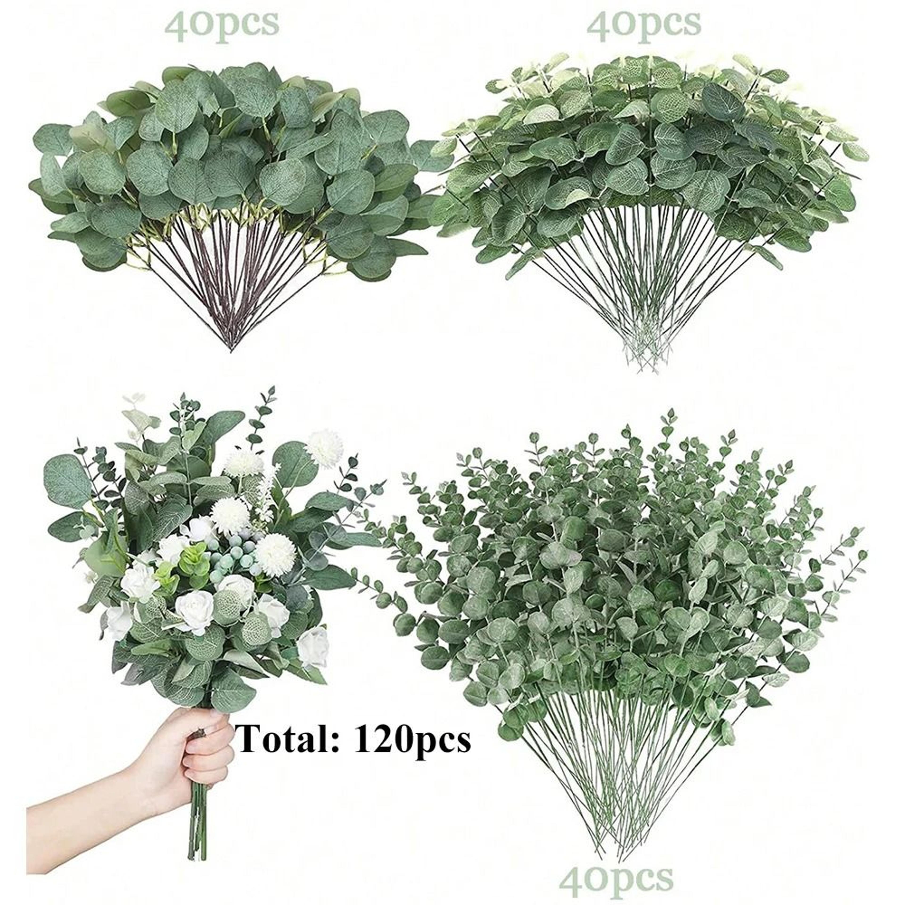 Premium Mixed Eucalyptus Greenery Stems Bulk Set 7