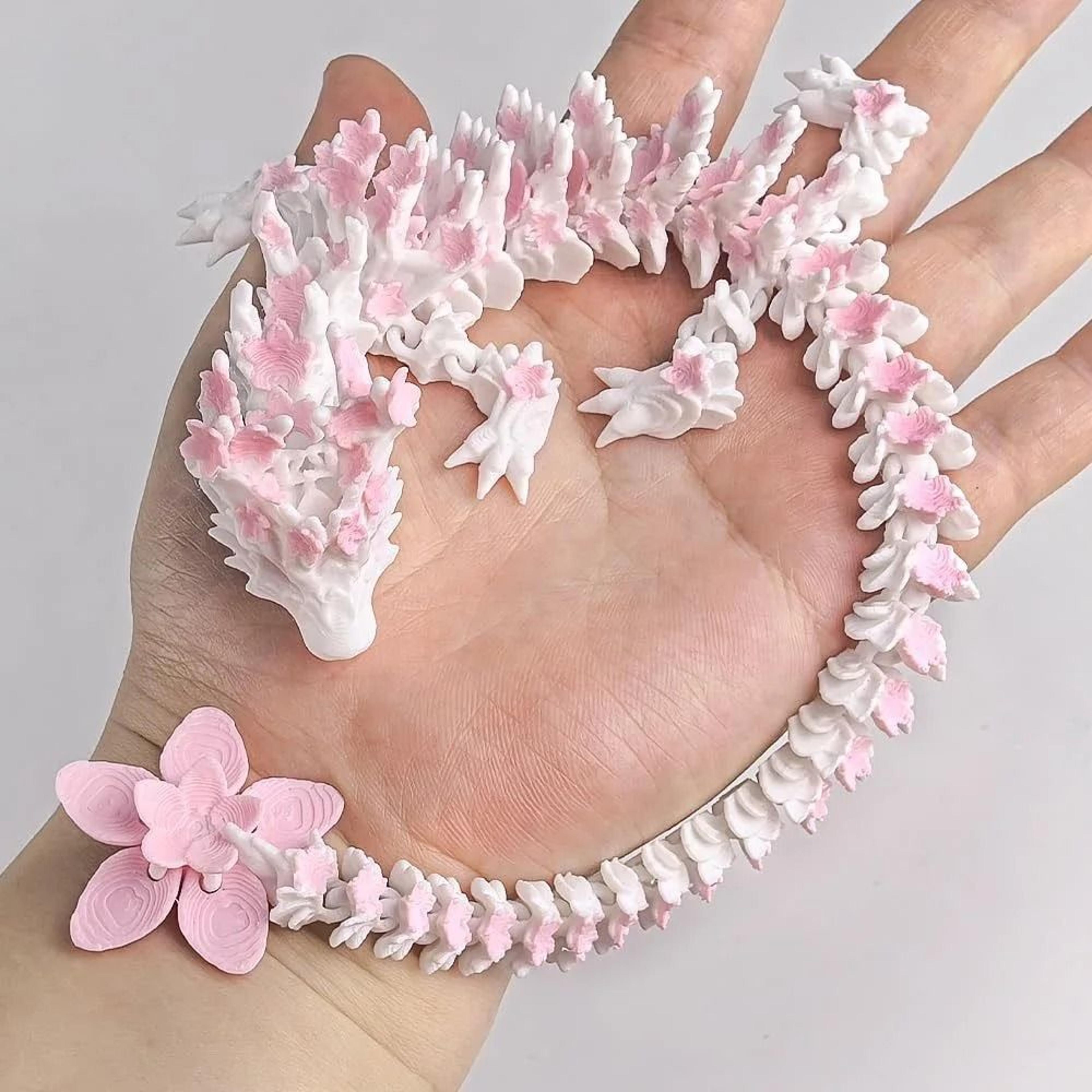 3D Printed Love Cherry Blossom Dragon Movable Joint Model 0
