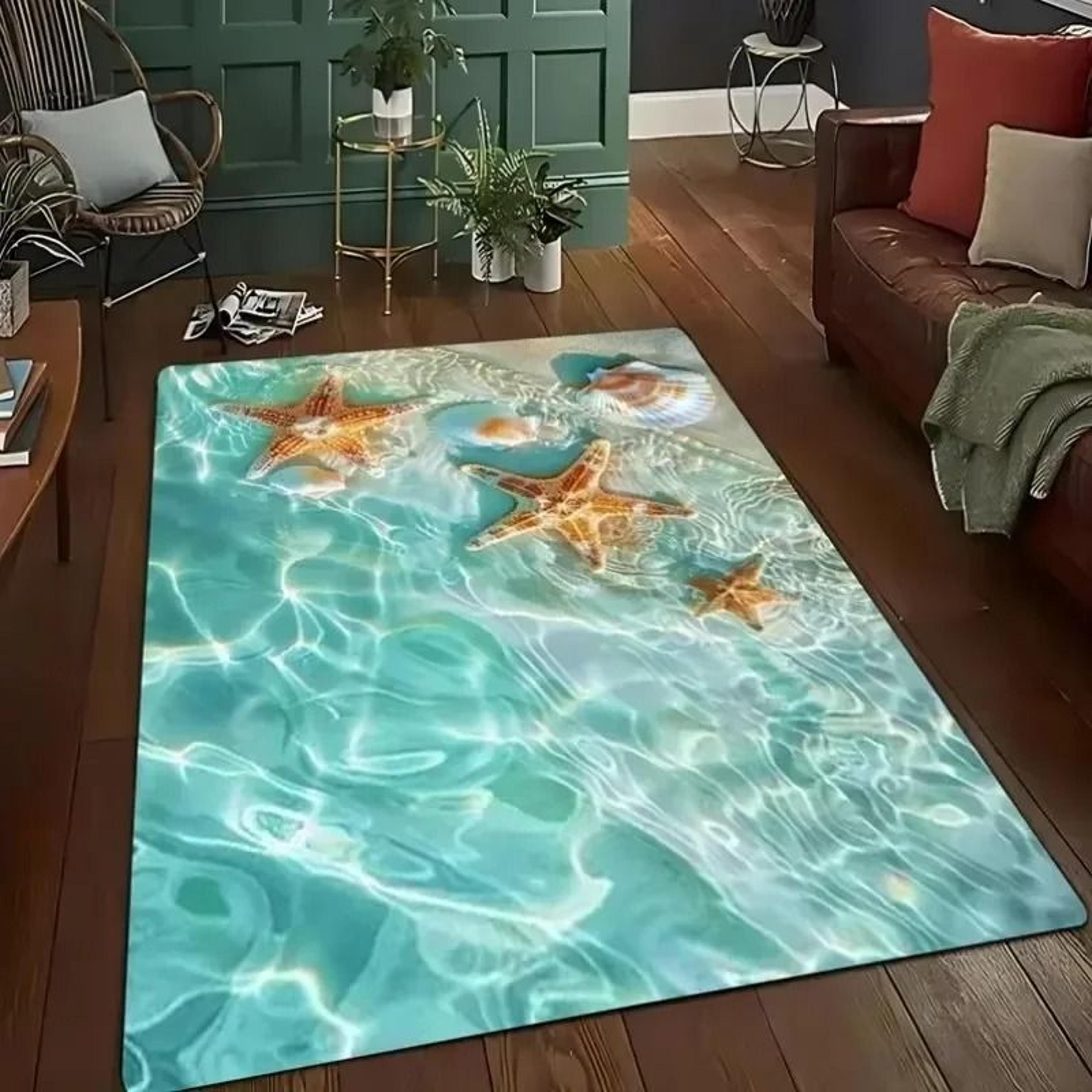 3D Desert Crack Water  Fire Design Rug  NonSlip Machine Washable Carpet 10
