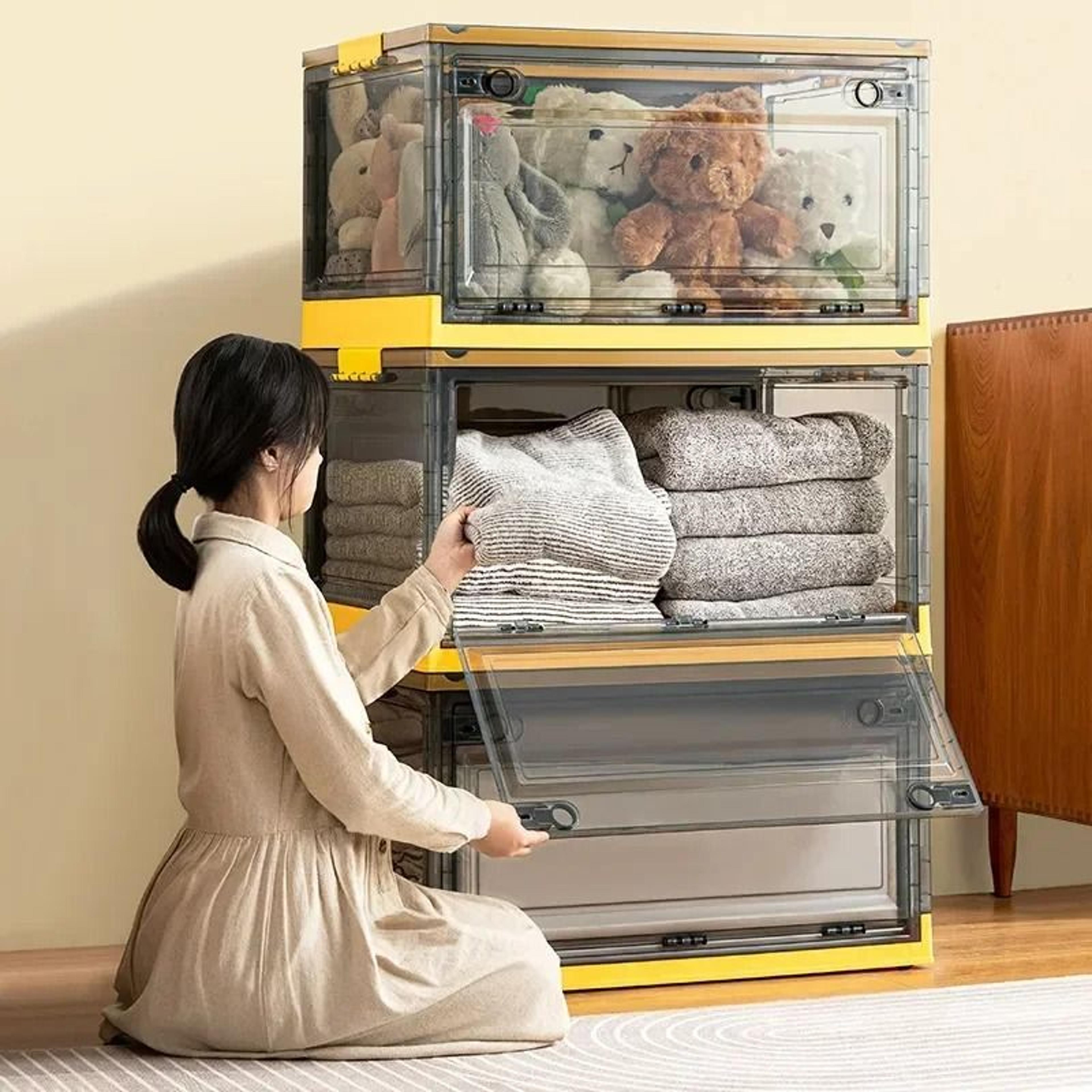 Premium Foldable Clear Storage Trunk  Large Capacity Clothes  Wardrobe Organizer 3