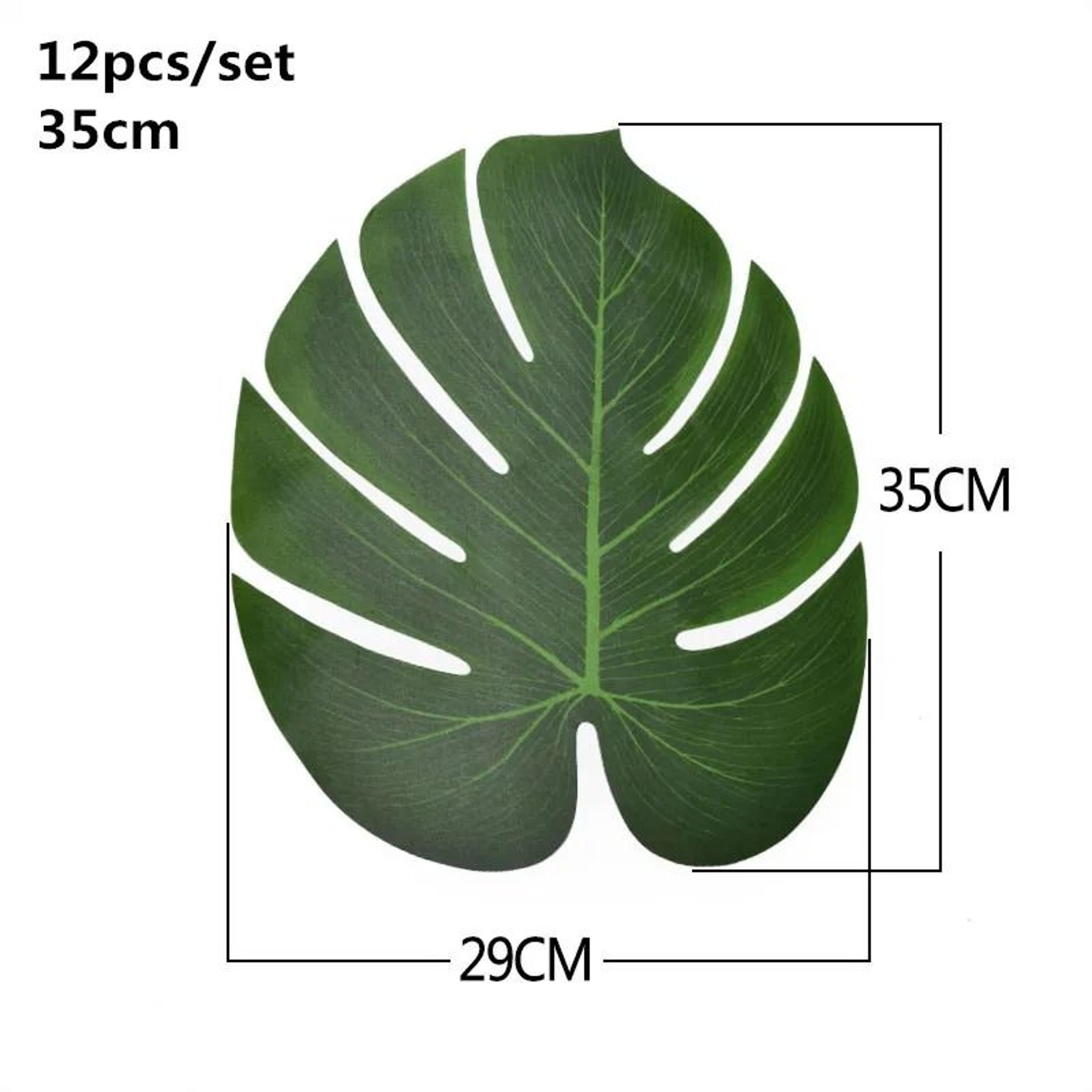 Artificial Monstera  Palm Leaves Set  Gold  Green Silk Tropical Foliage 17
