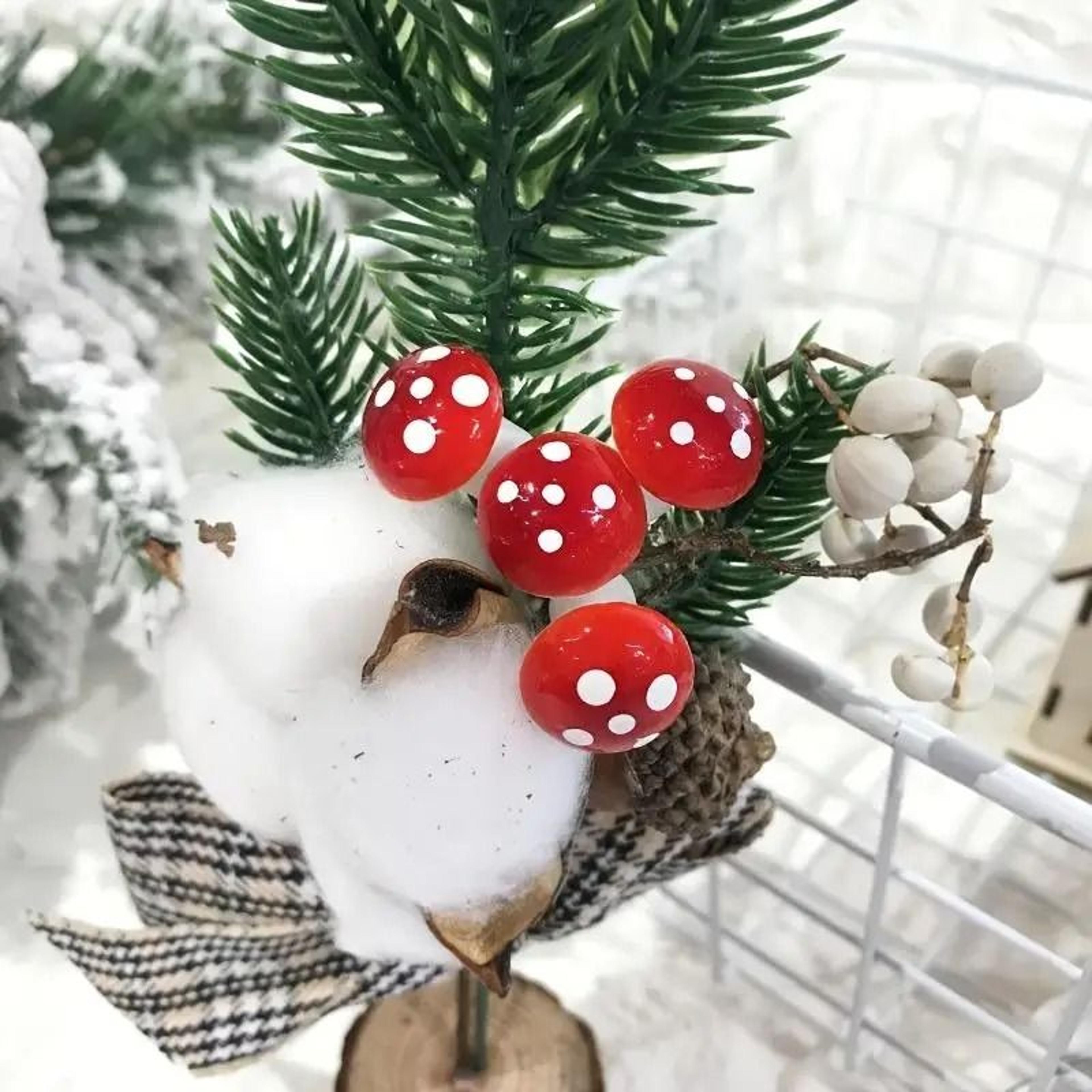 Bulk Mini Foam Mushroom Miniatures  Red Spotted Fairy Garden  Bonsai Decor 4