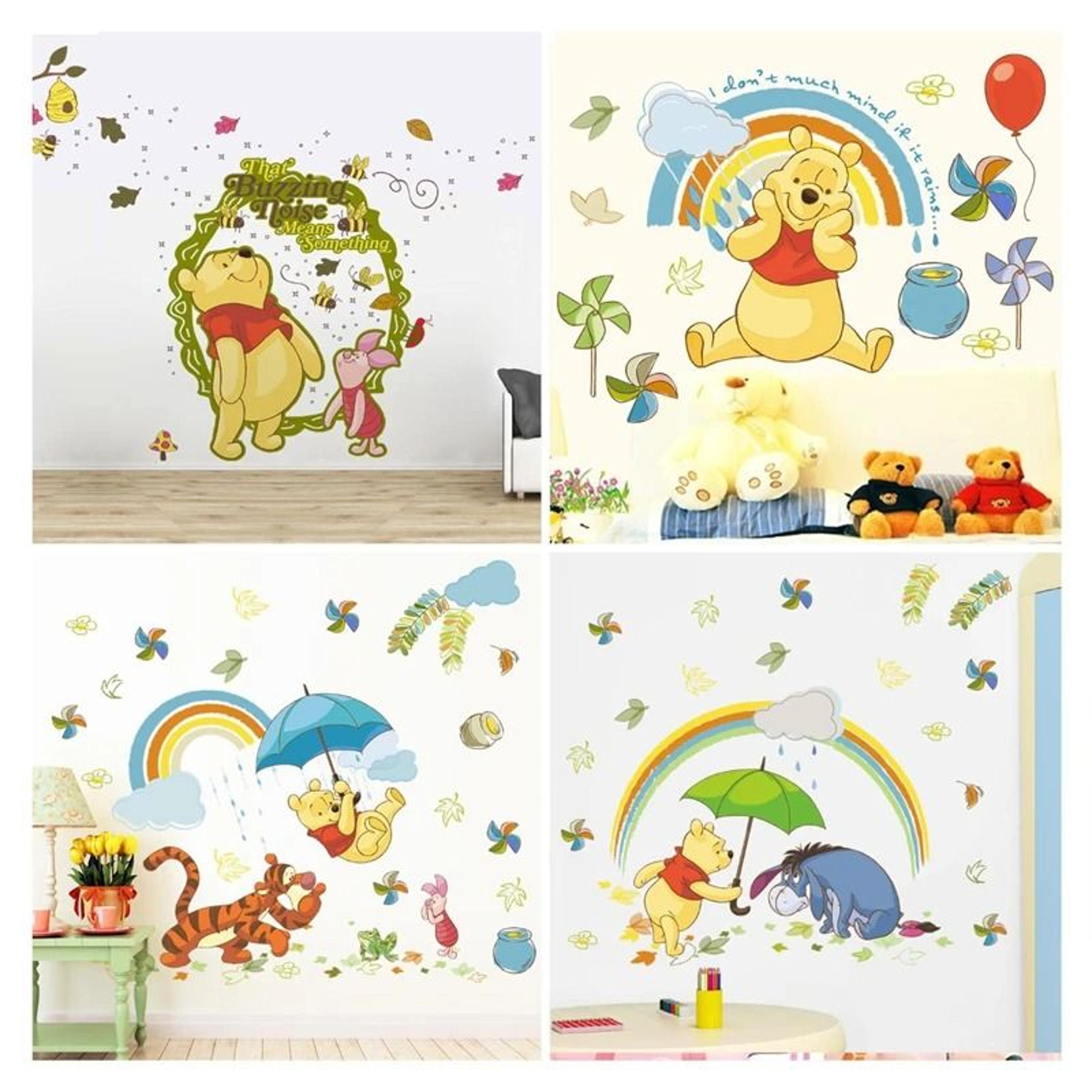 winnie the pooh bear wall sticker | classic cartoon nursery & kids room decor