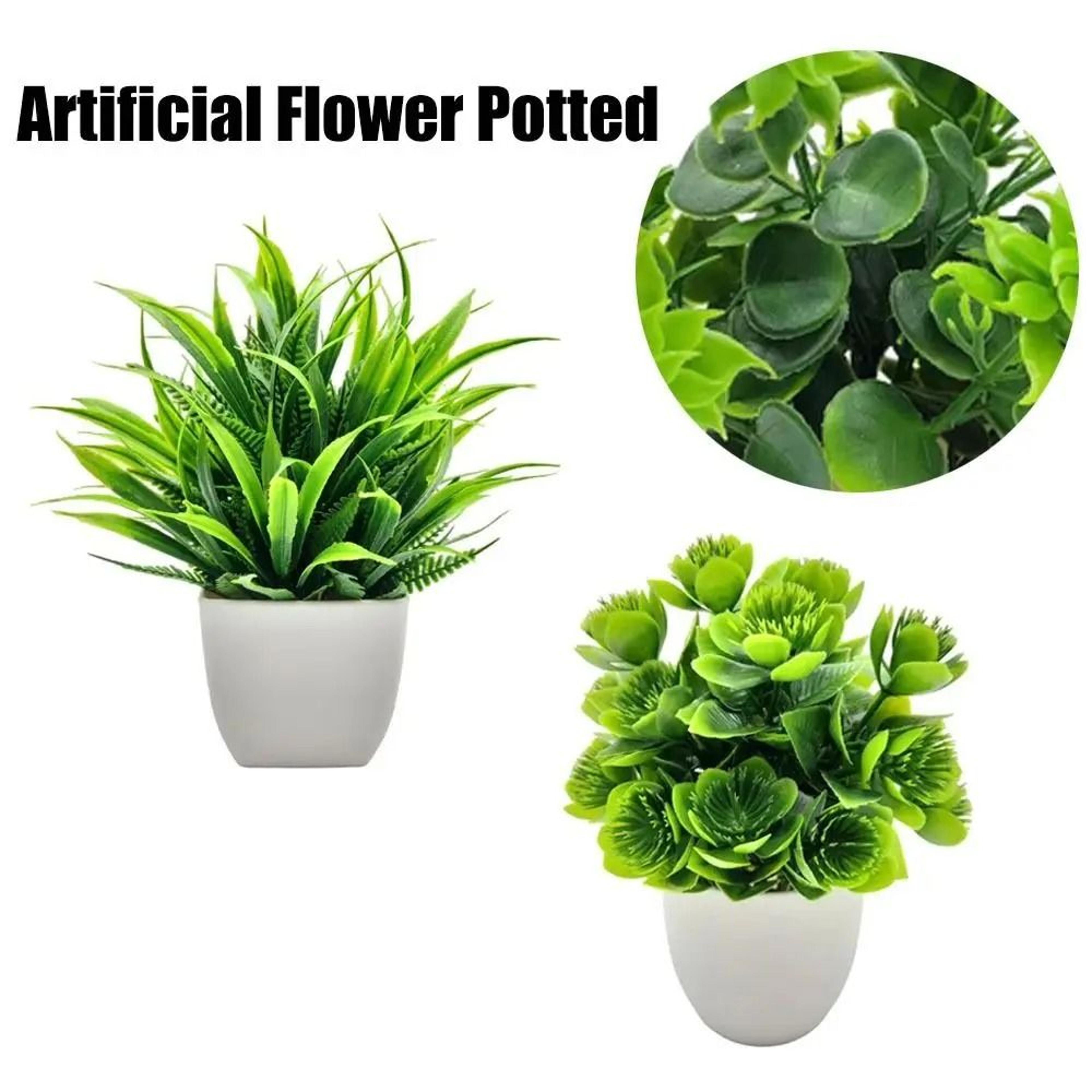 Modern Mini Artificial Potted Flower  Desktop Bonsai  False Plant Ornament 4