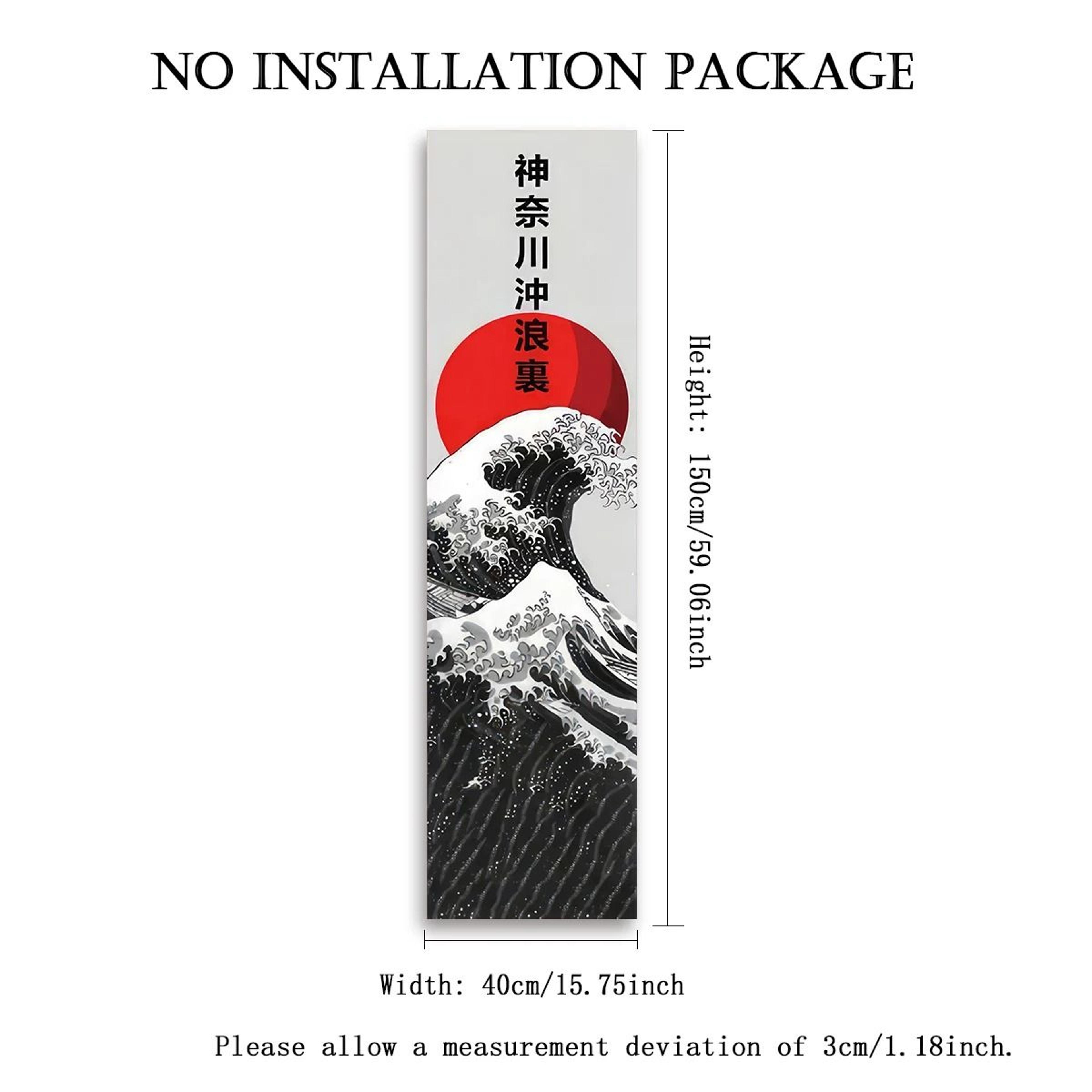 VIKAMA Japanese Wave Wall Tapestry  Red Sun Landscape Aesthetic Wall Hanging 7