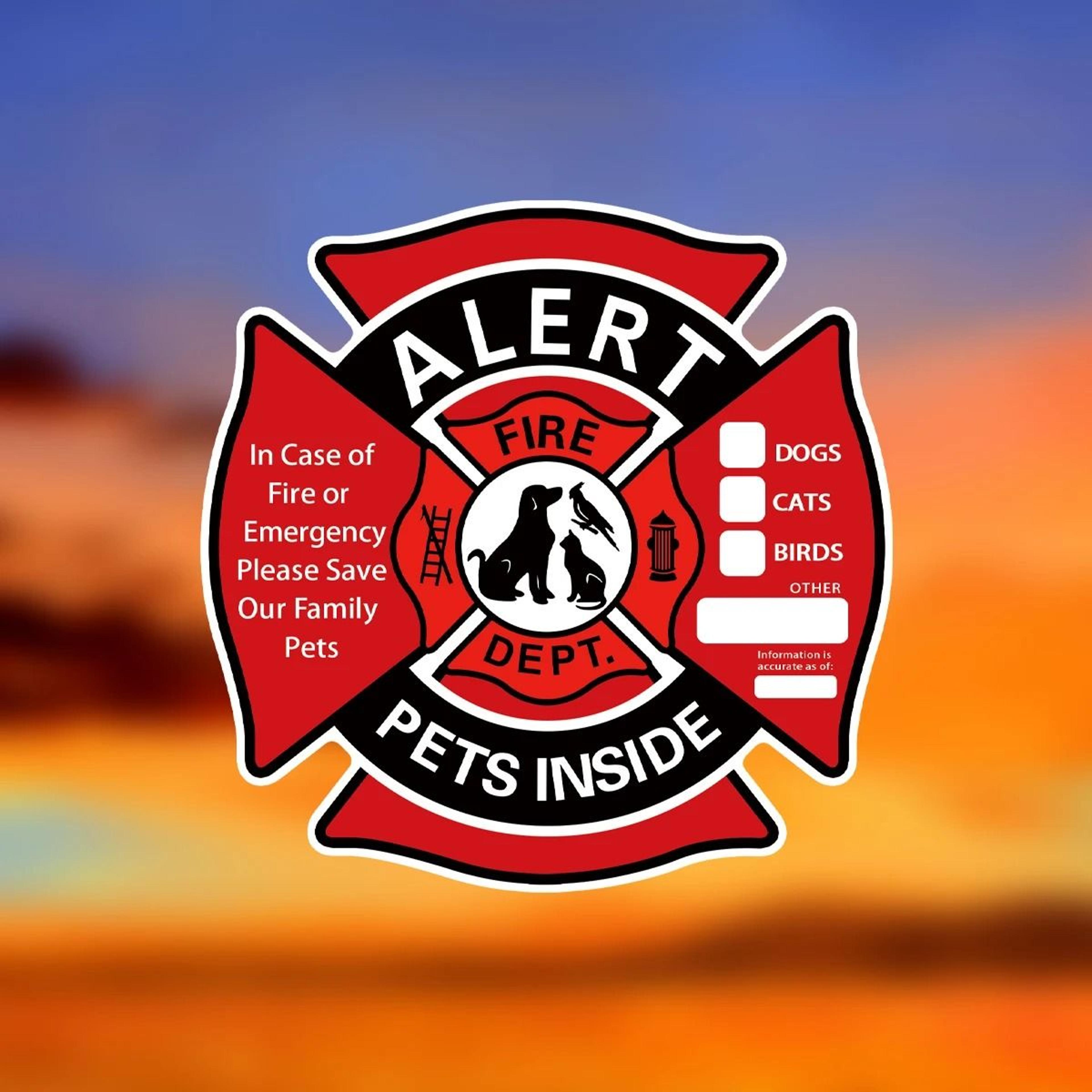 Pet Alert Emergency Window Decals  Static Cling Save Our Pets Stickers 4Pack 11