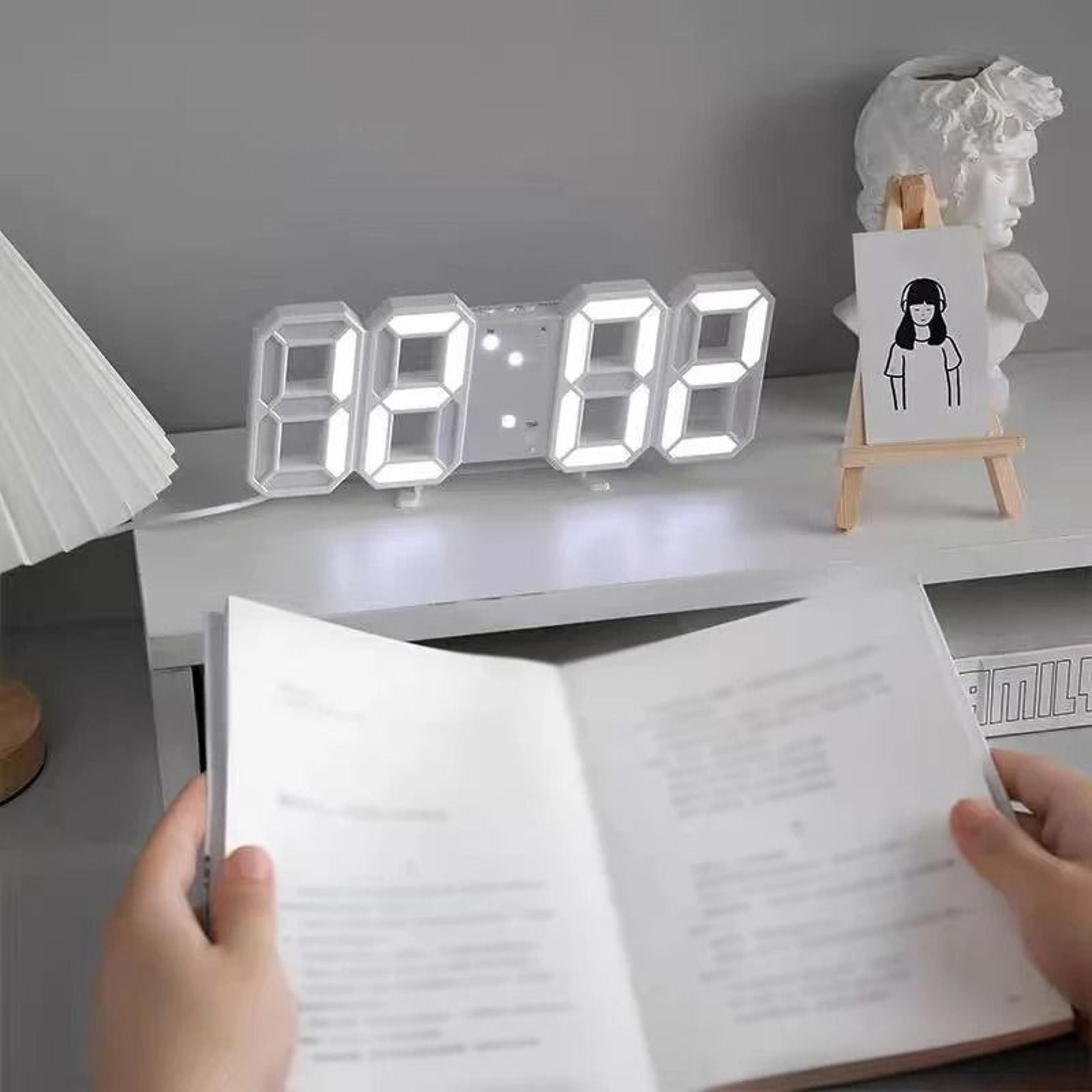 3D Luminous Digital Clock  Modern VoiceActivated Desktop Alarm  Wall Clock 4