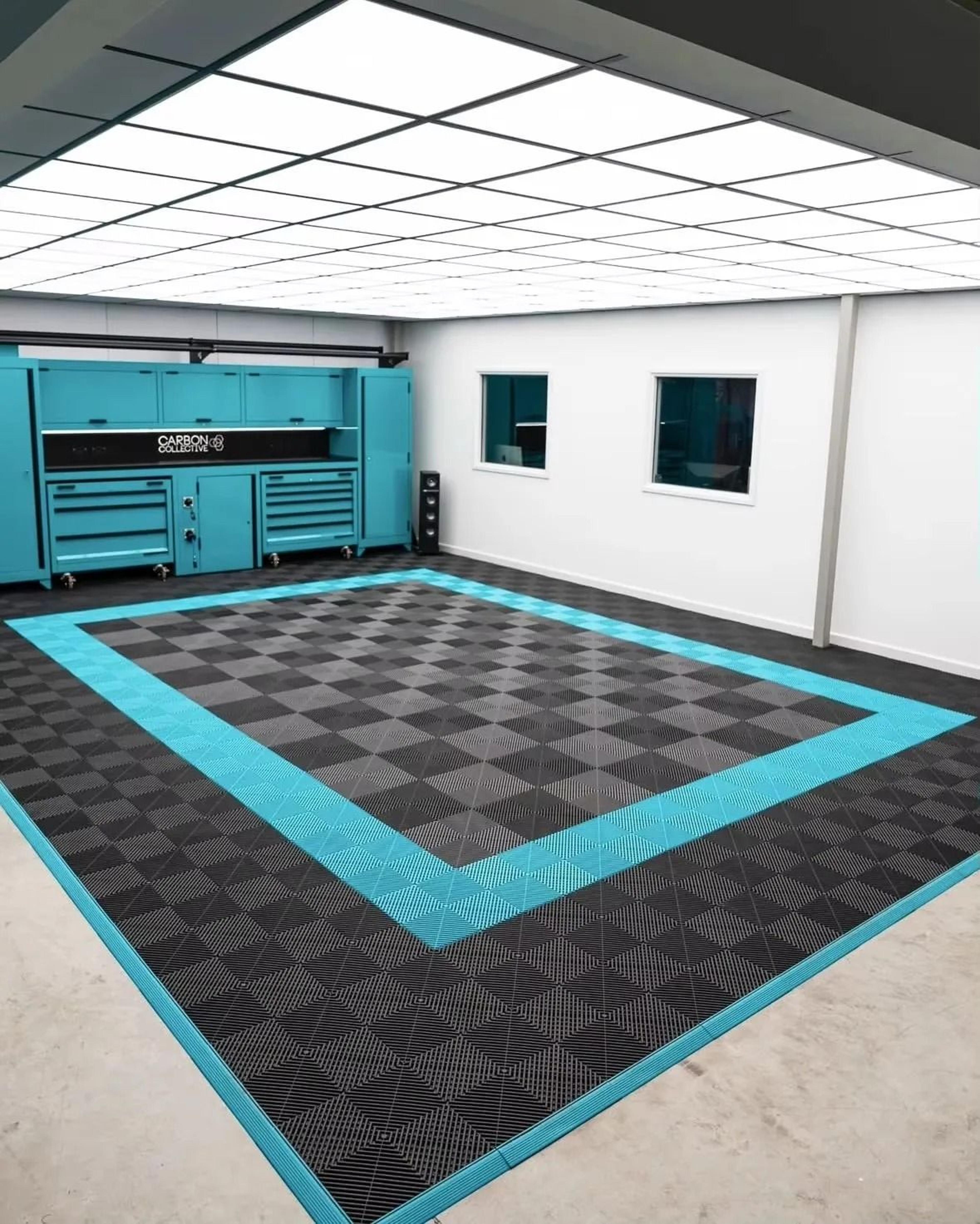 Interlocking Garage Floor Tiles  Vented Modular Outdoor Event  Workshop Flooring 4