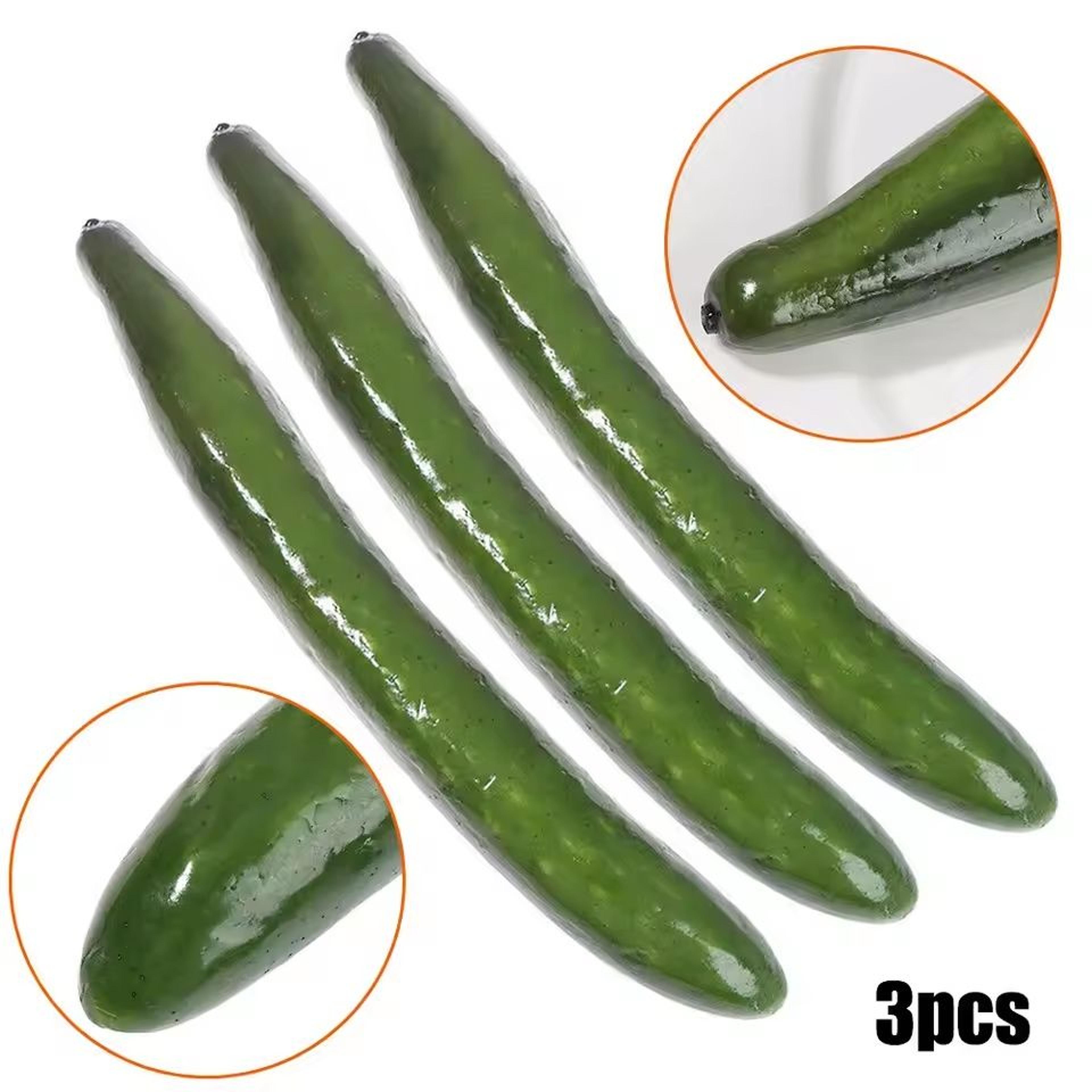 3Pcs Realistic Simulation Cucumbers  26cm Lifelike Artificial Vegetable Props For Home  Kitchen 2