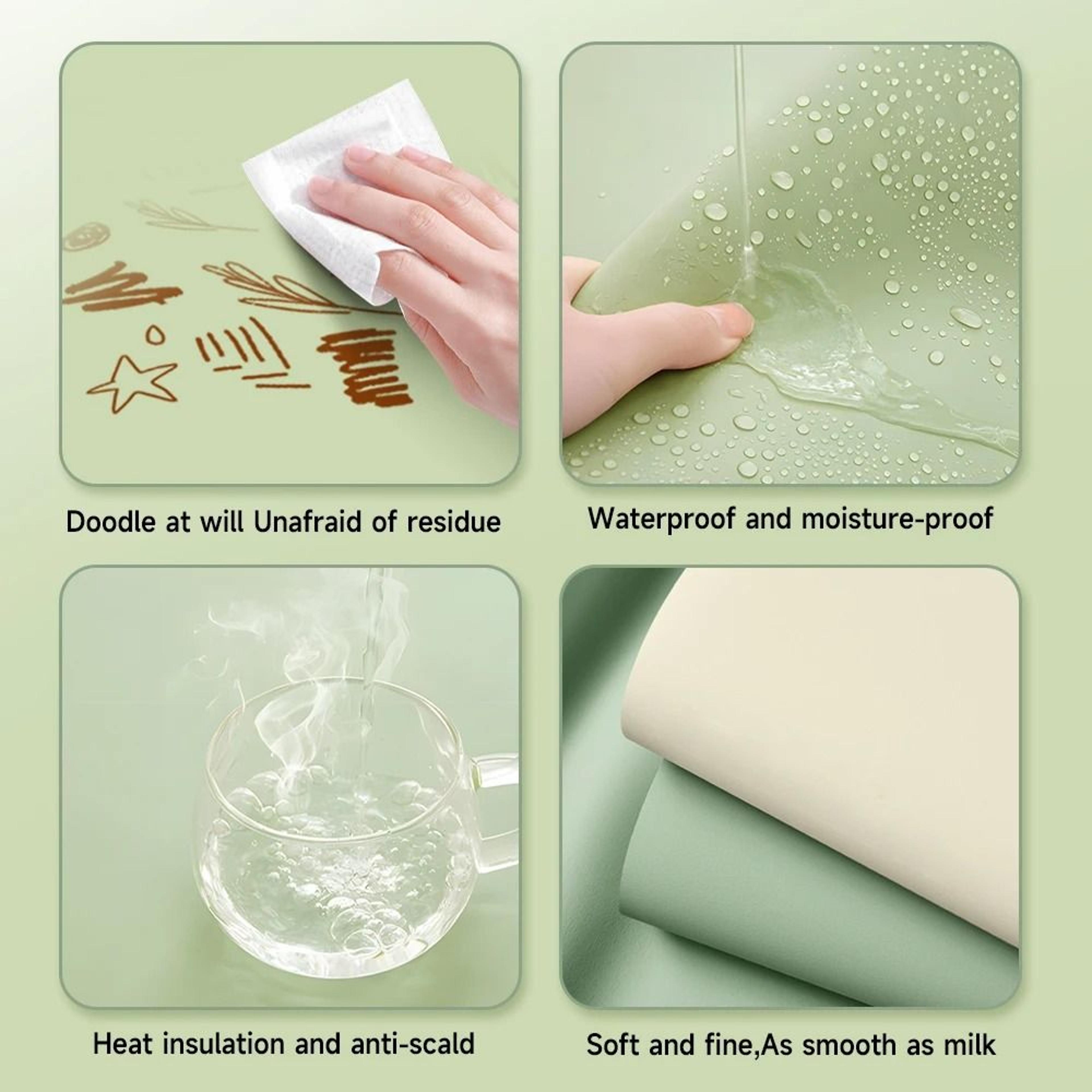 Premium Large Soft Silicone Table Mat  OilProof  HeatResistant Kitchen Counter Protector 4