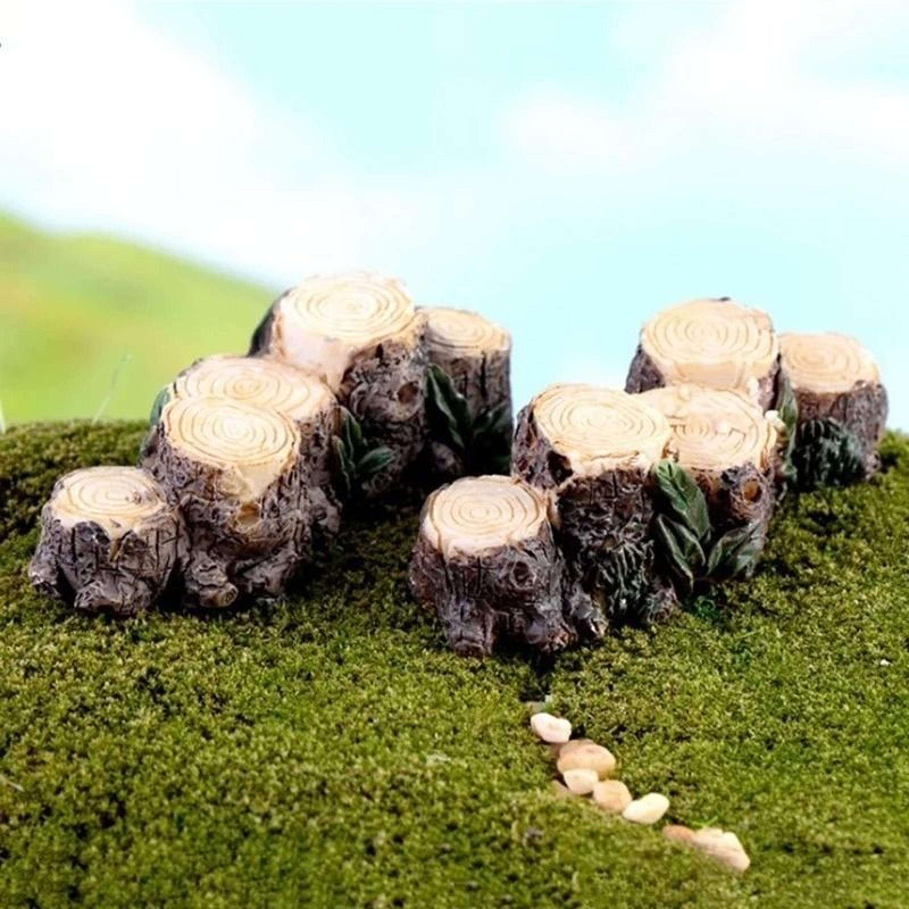 Miniature Tree Stump Bridge  Resin Fairy Garden  Micro Landscape Ornament 4