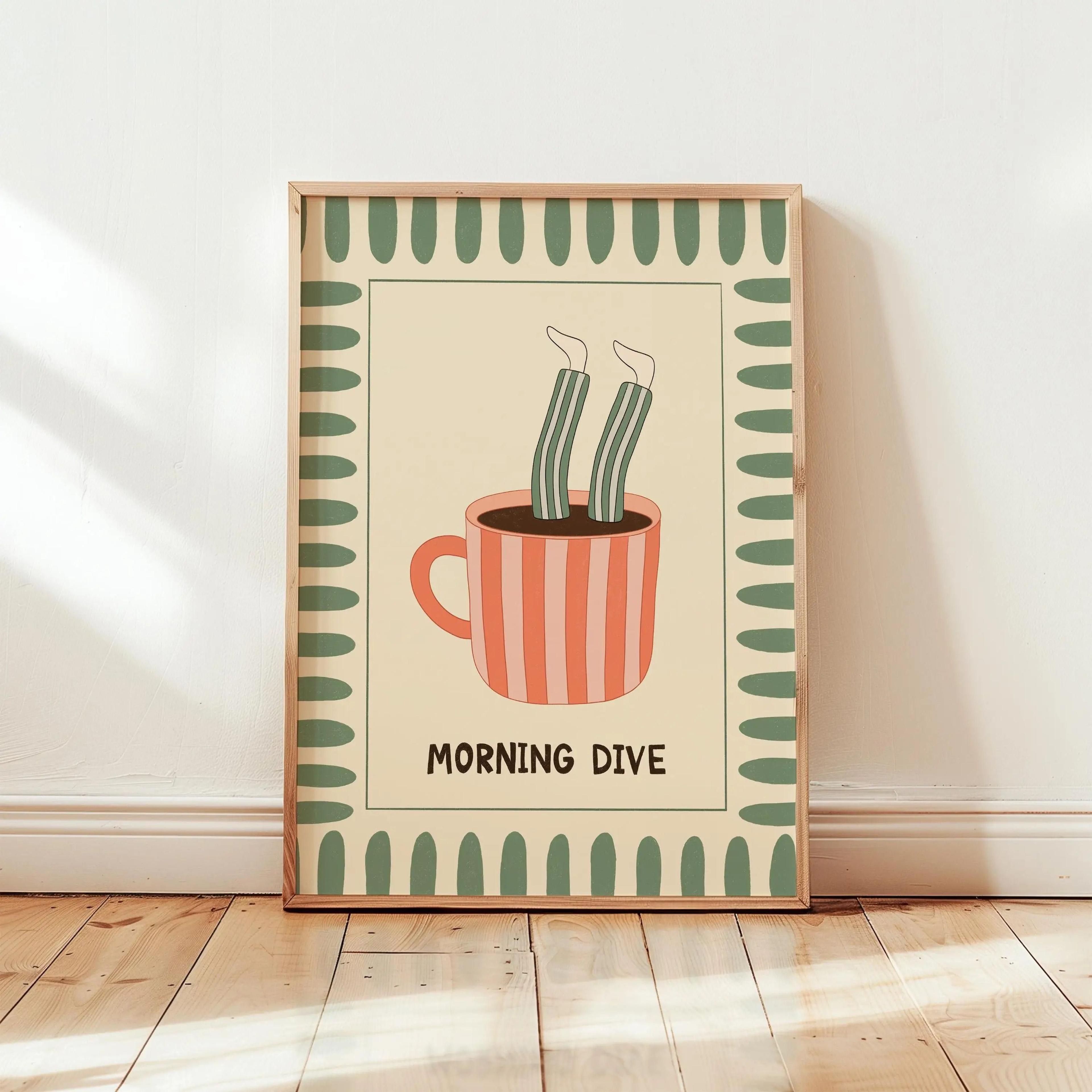 Retro Coffee Stripes Canvas Print  Minimalist Kitchen  Restaurant Wall Art 14