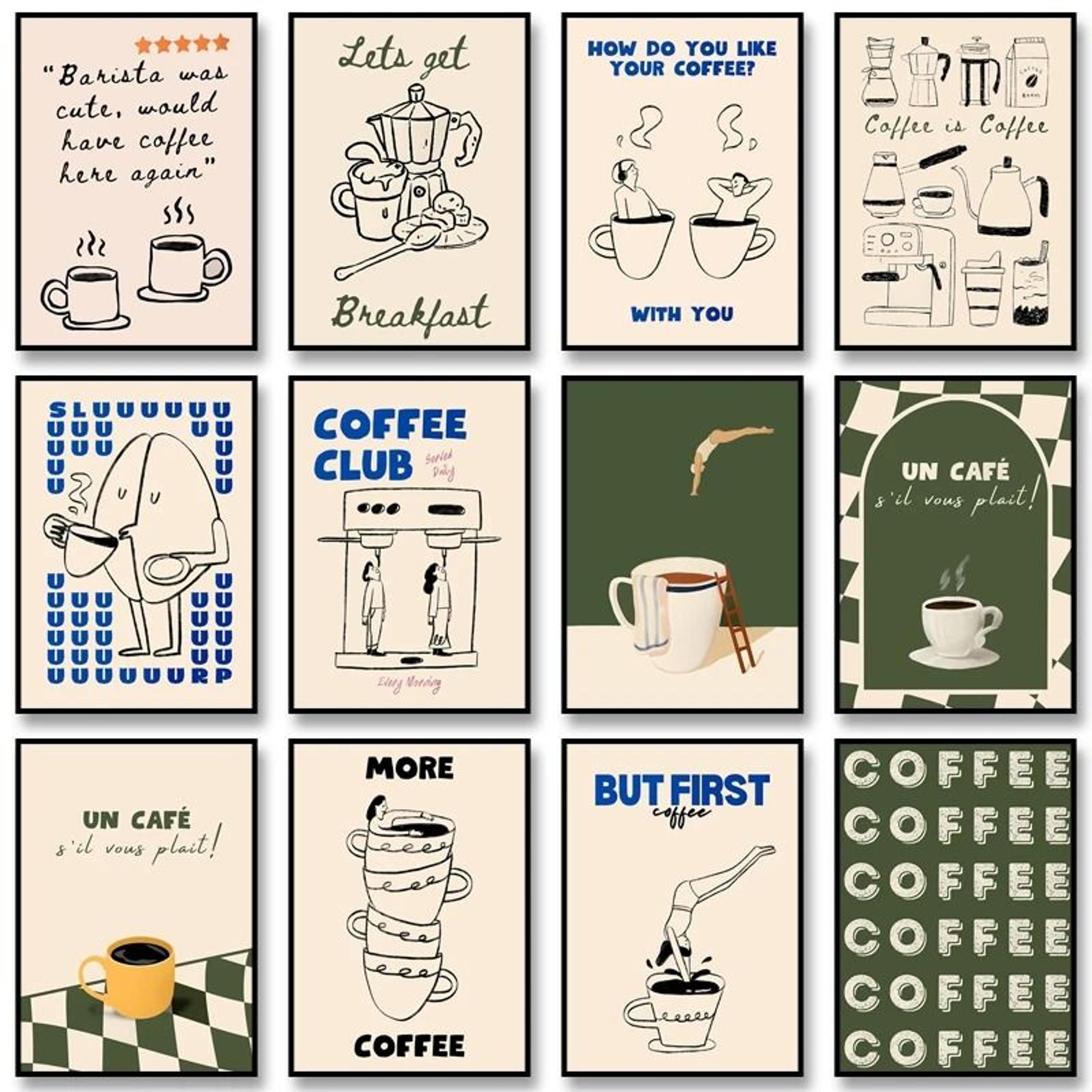 surreal coffee diver canvas poster | trendy kitchen gallery wall art