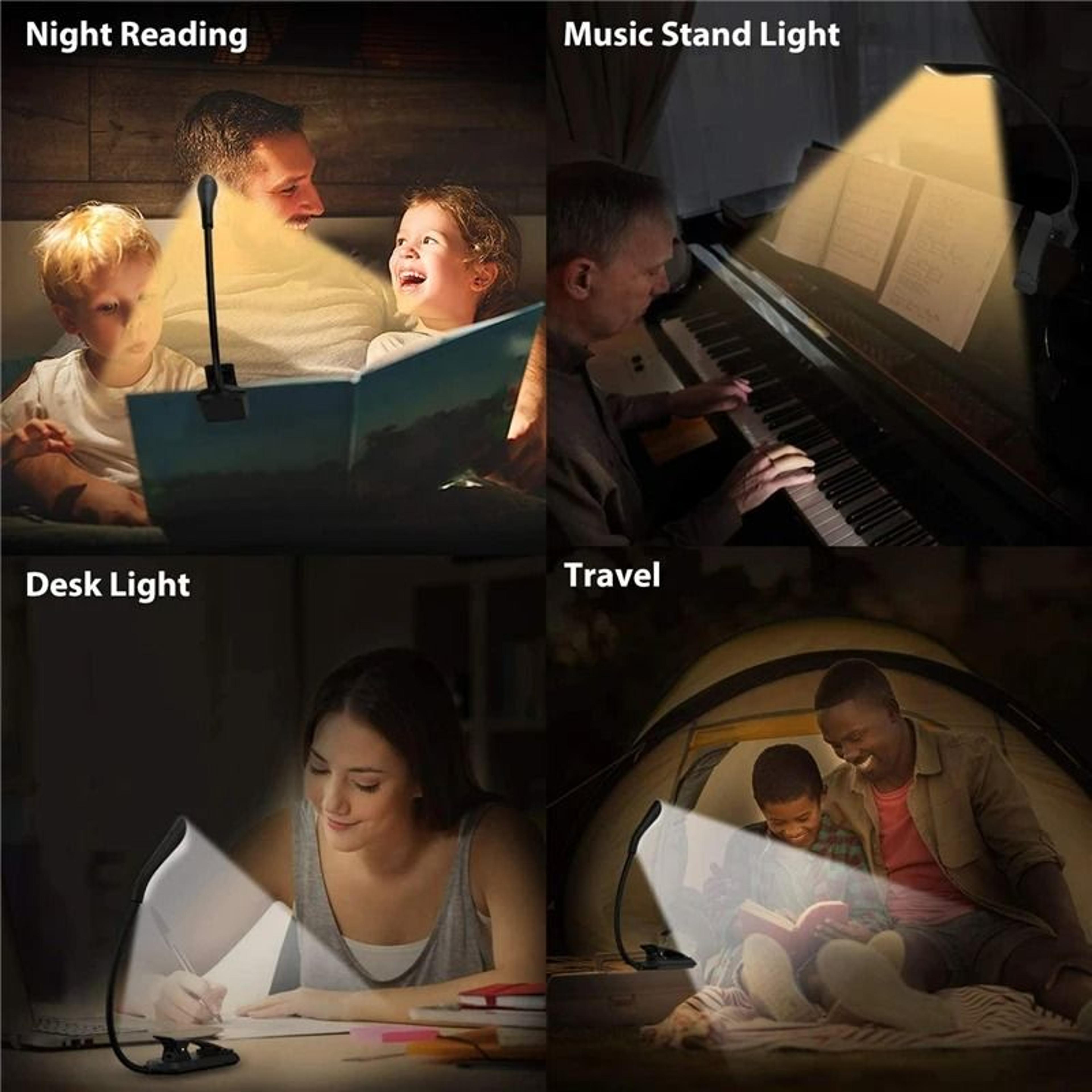 Flexible Mini USB Rechargeable Book Light  Portable LED Night Reading Lamp 5