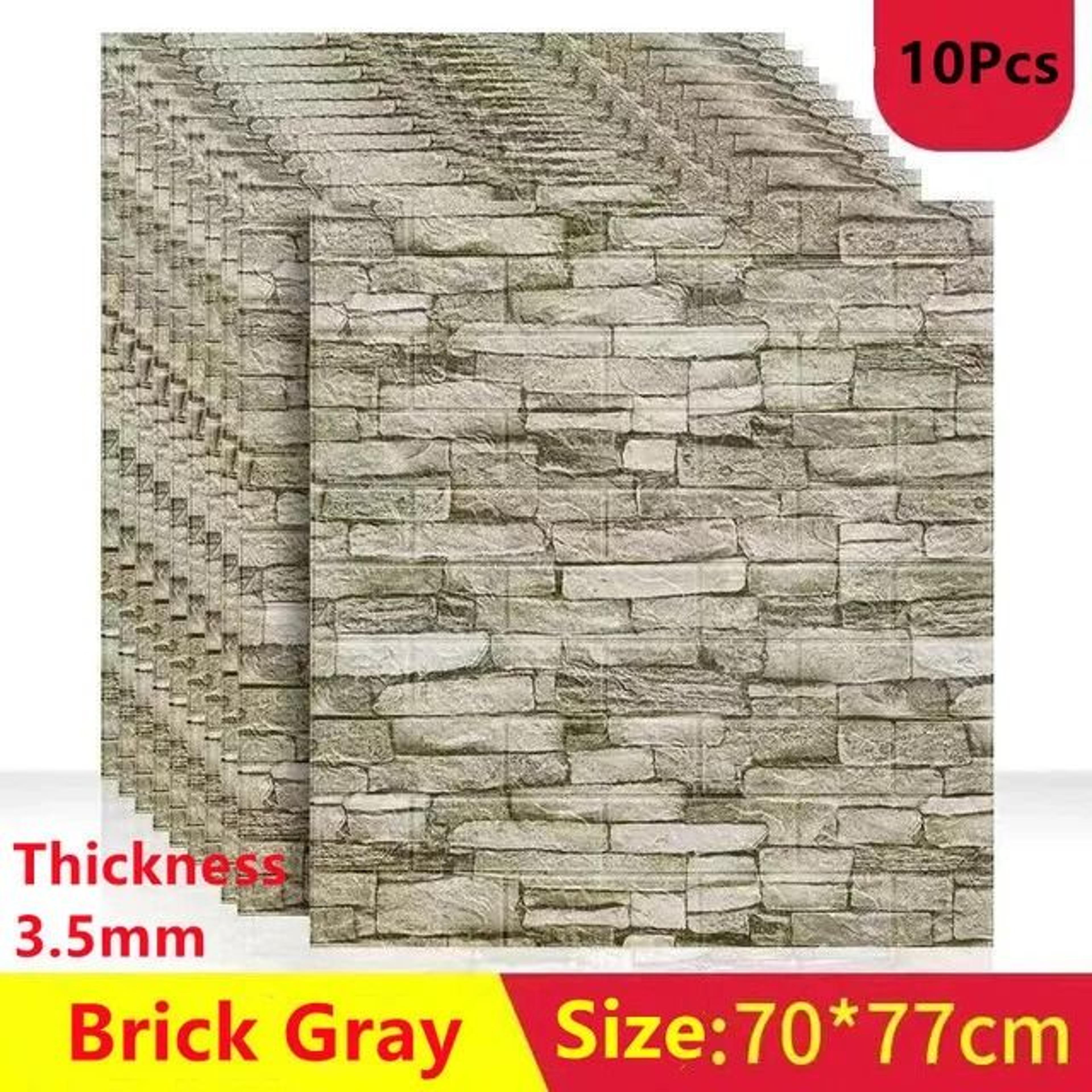 Premium 10Piece 3D Brick Wall Panel Set  SelfAdhesive KidSafe DIY Wallpaper 9