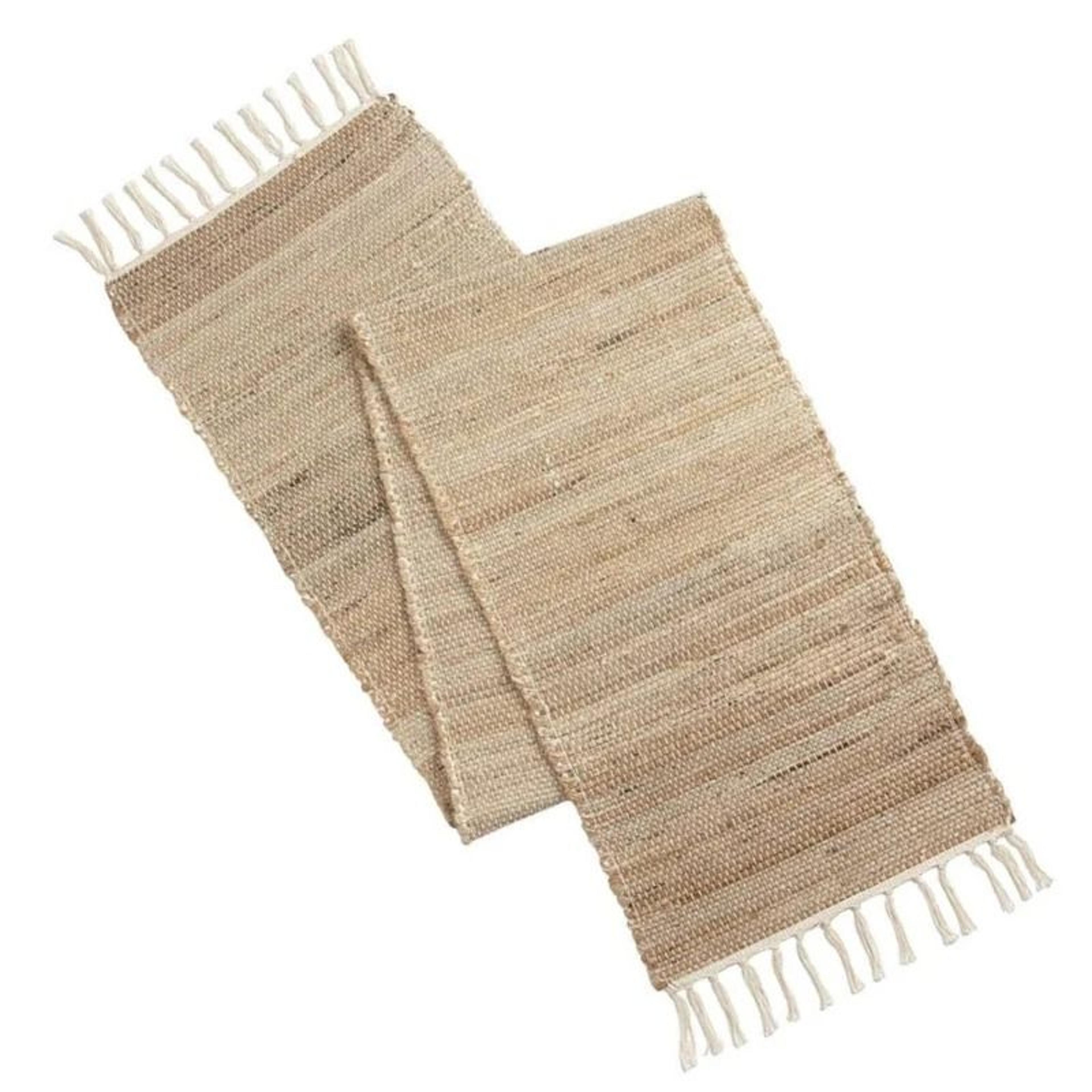 Natural Jute Burlap Table Runner  Rustic Christmas  Wedding Decor With Tassels 4