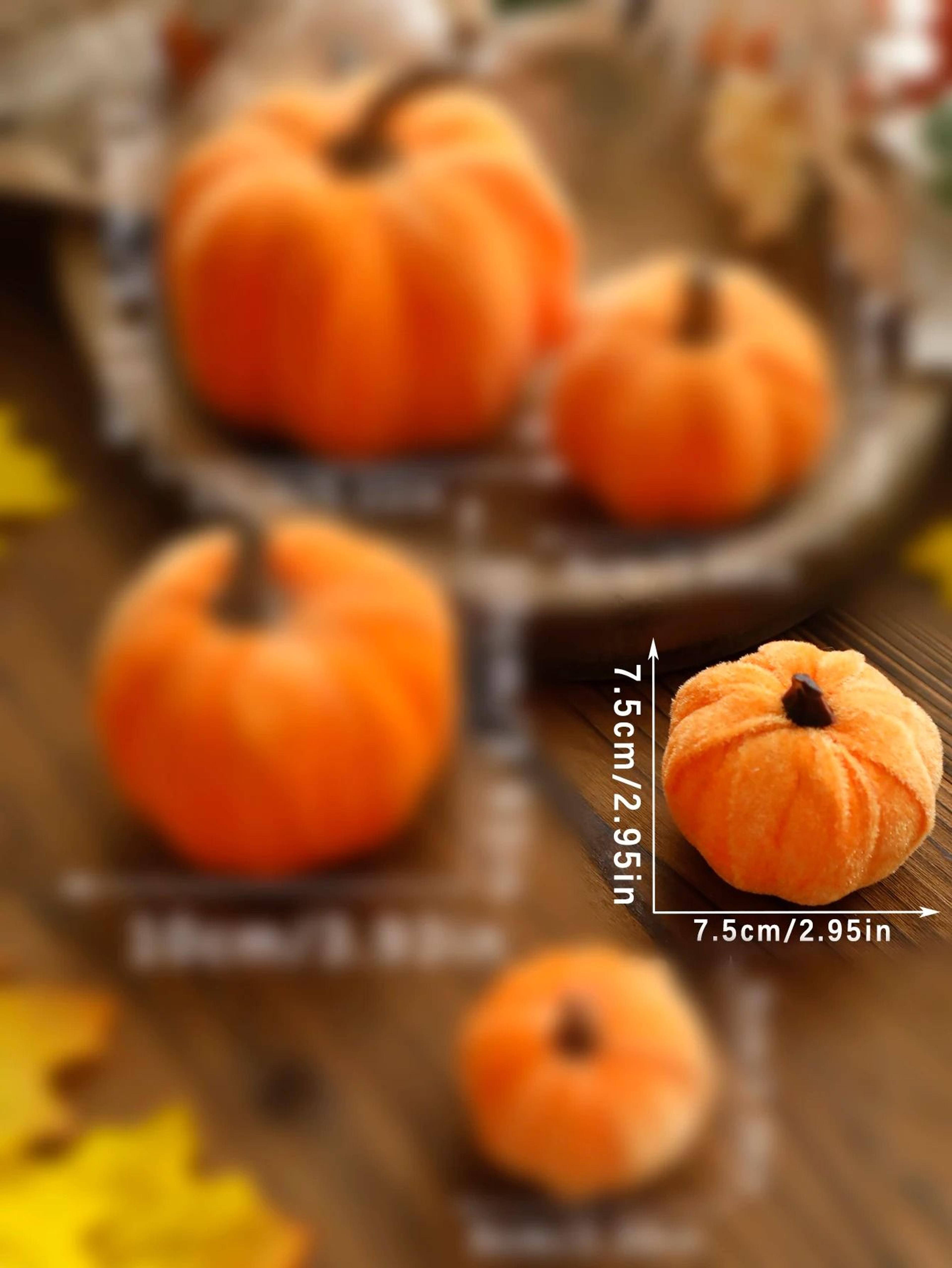 Premium Velvet Artificial Pumpkin  Elegant Red Fall Decor For Thanksgiving  Halloween 8