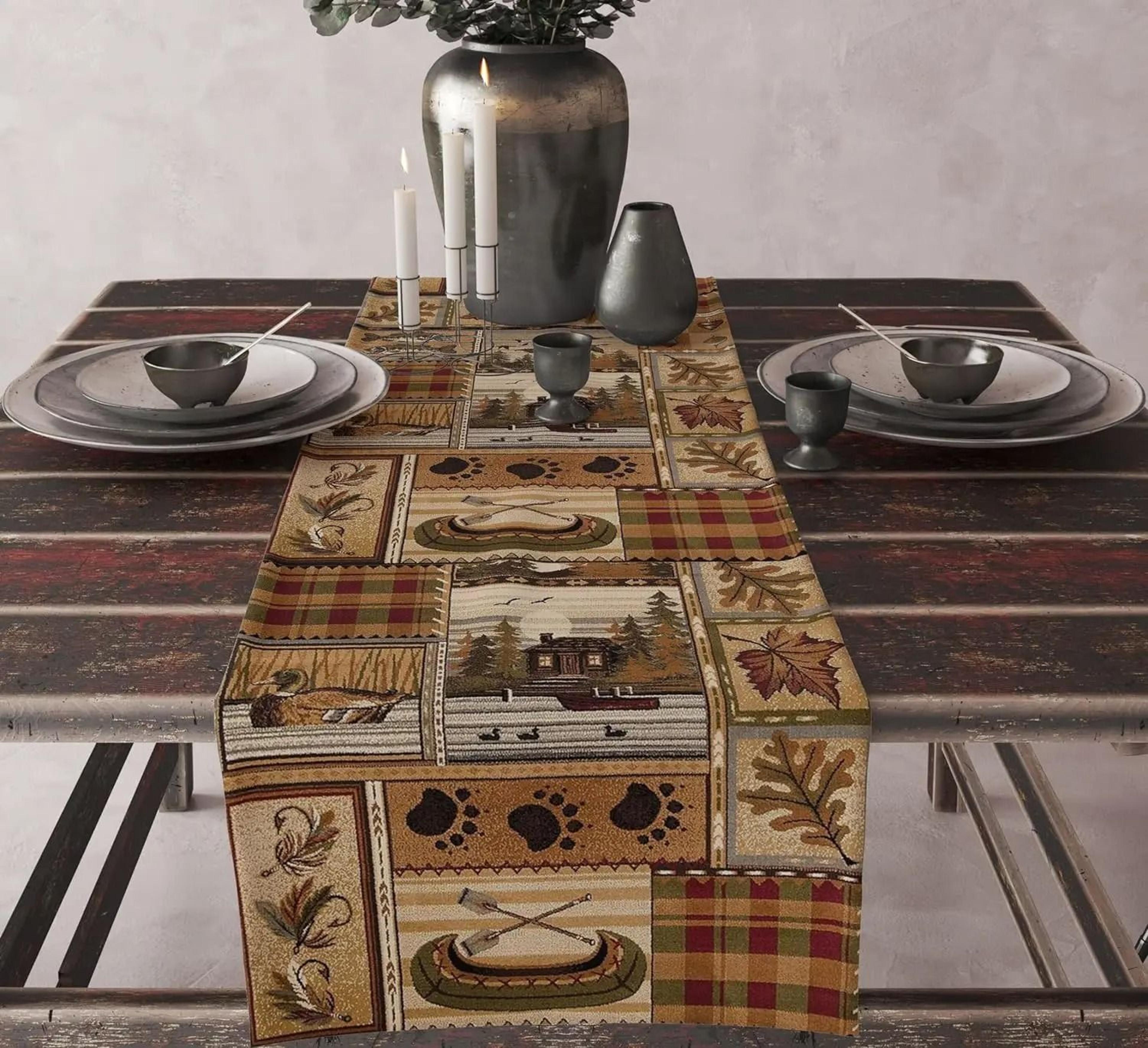 Aztec Ethnic Tribal Table Runner  Boho Geometric Linen Kitchen Decor 12