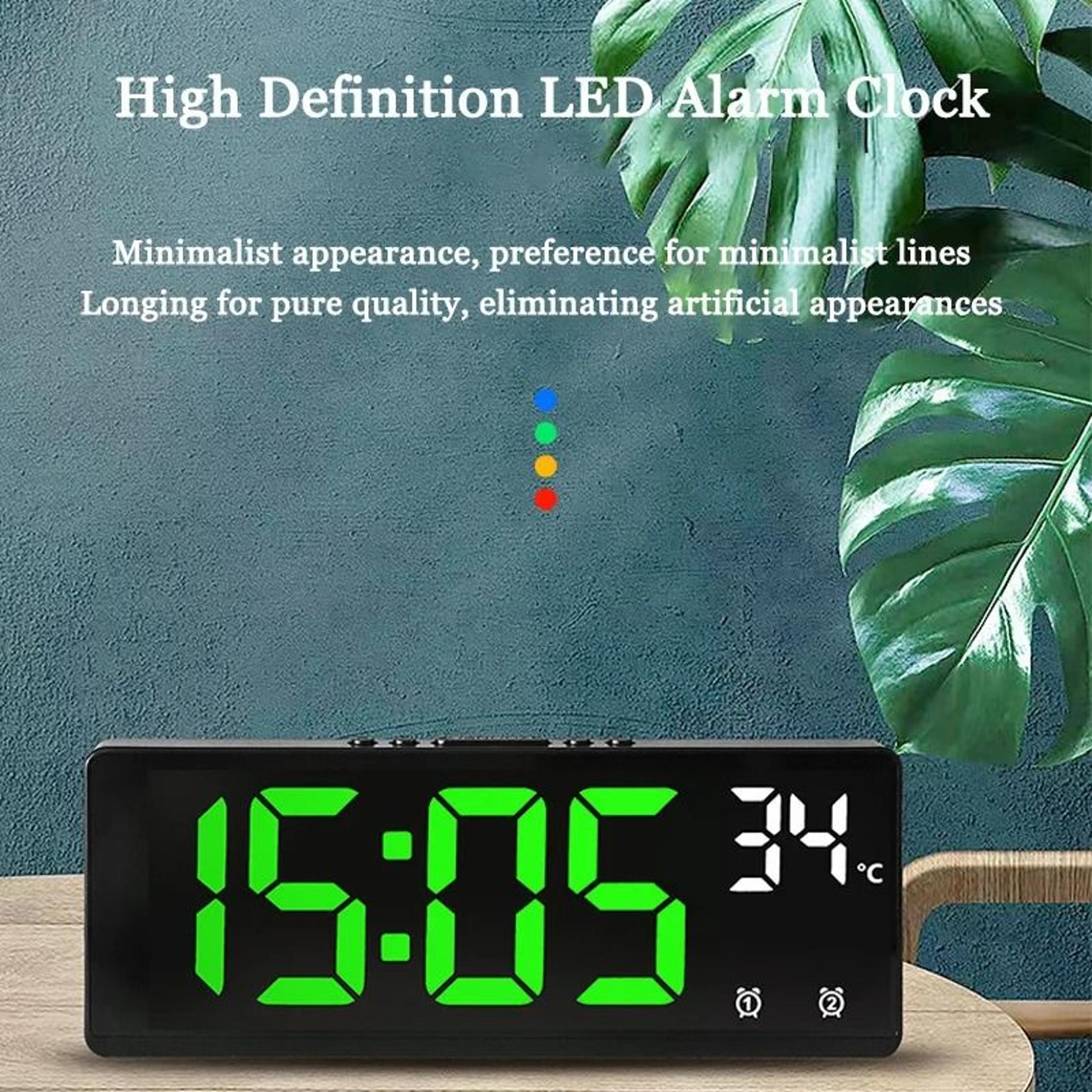 Intelligent LED Digital Alarm Clock  Voice Control  Temperature Display Desktop Table Clock 2