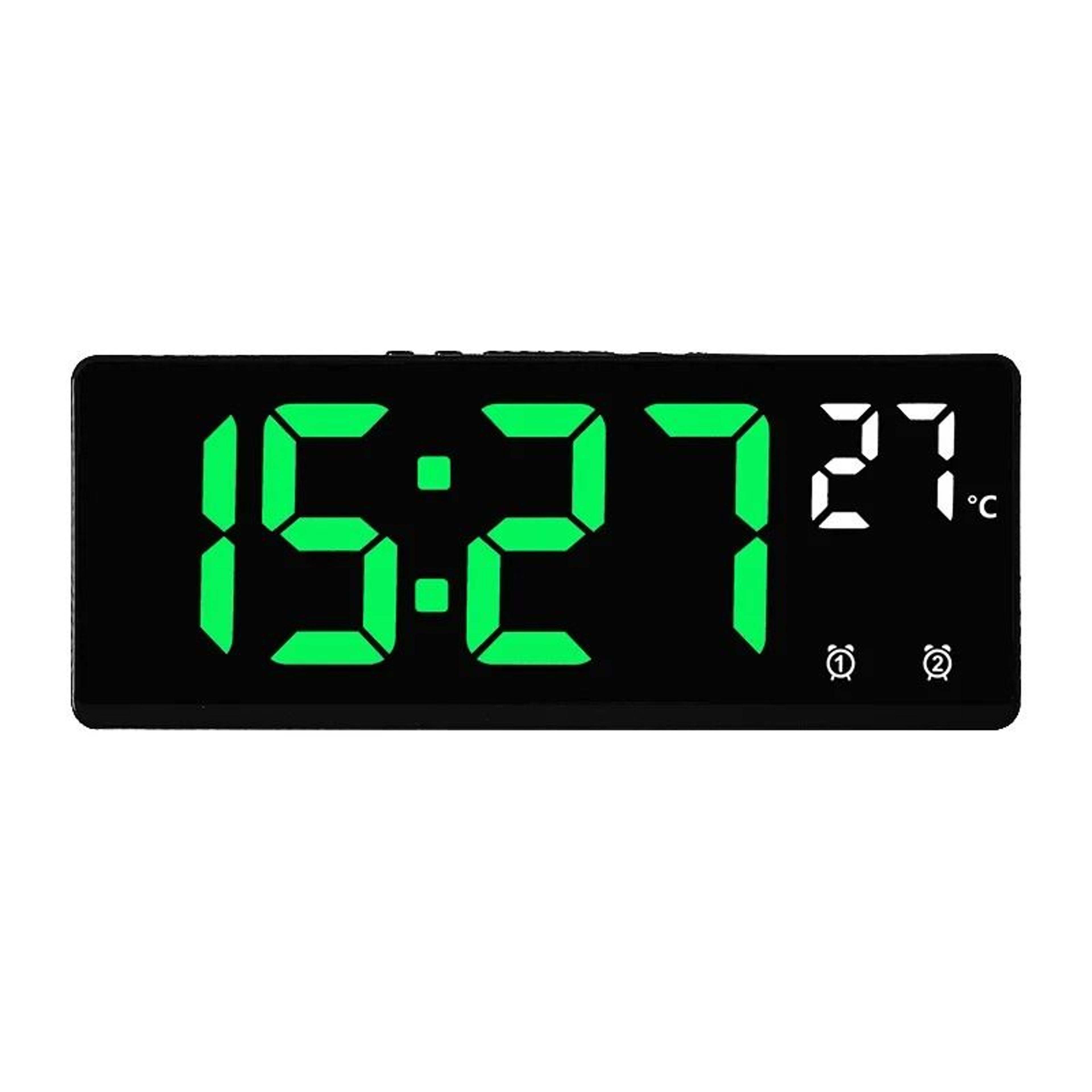 Intelligent LED Digital Alarm Clock  Voice Control  Temperature Display Desktop Table Clock 8