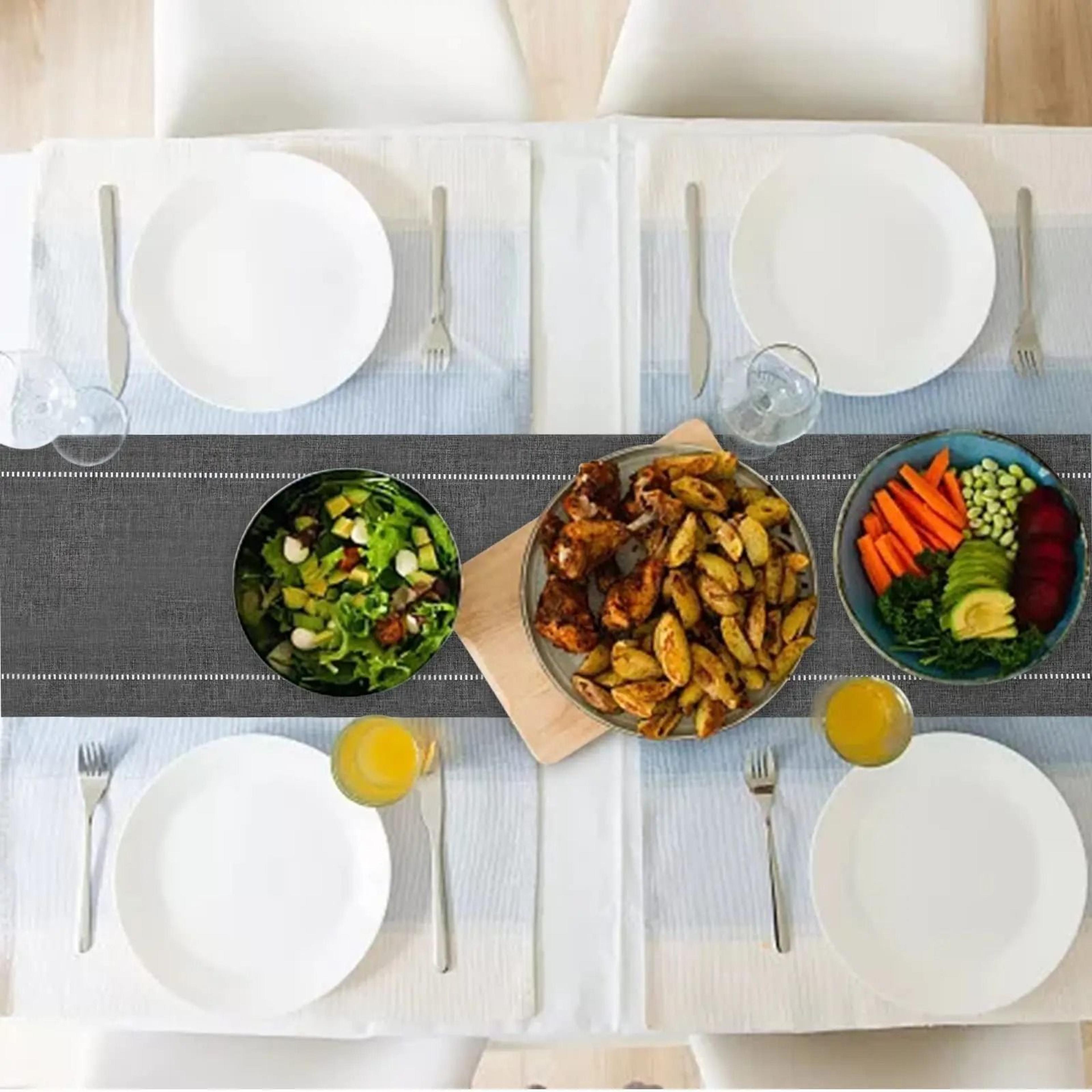 Modern Solid Color Linen Table Runner  Minimalist EasyCare Textile For Dining  Coffee Tables 5