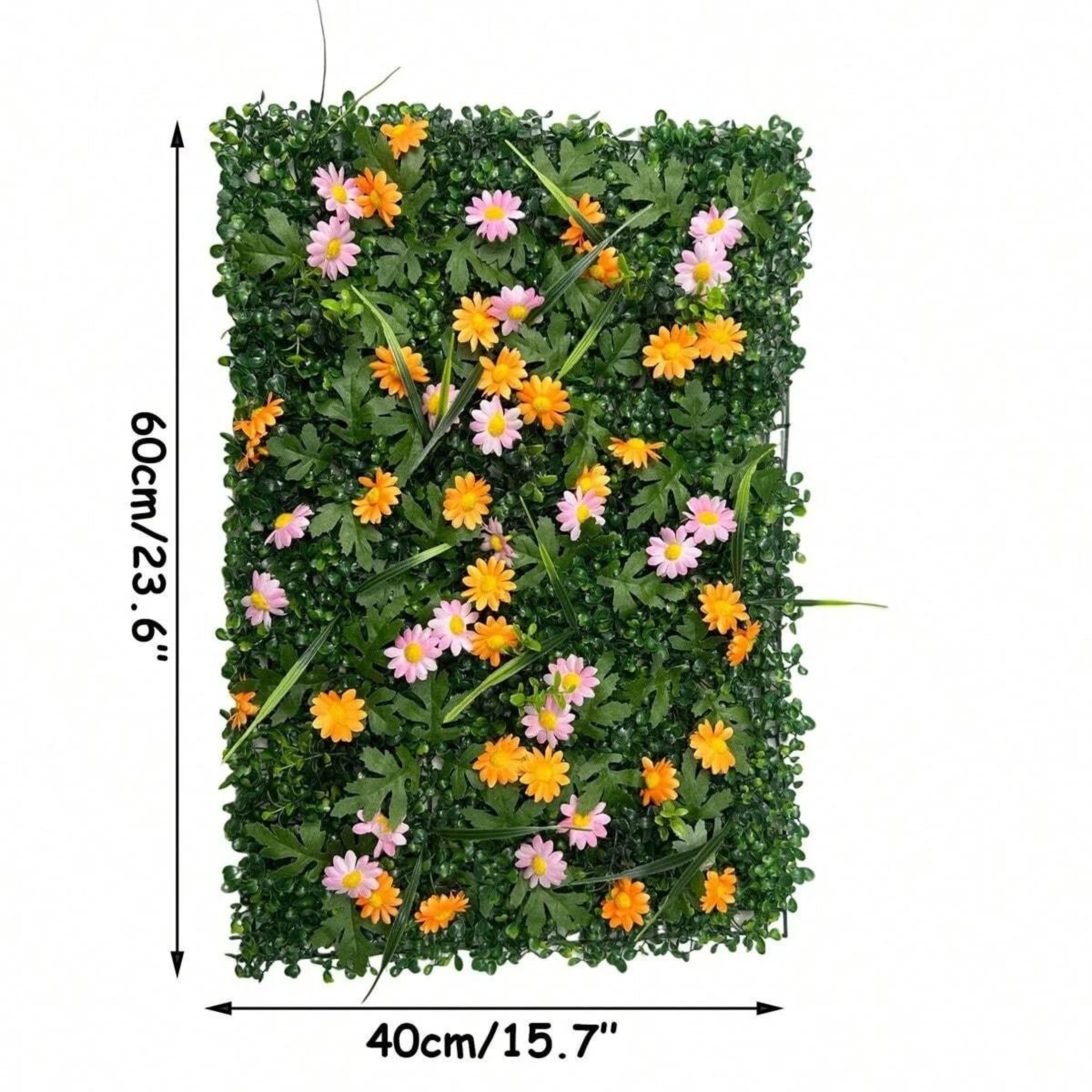 Botanical Fusion Artificial Grass Wall  3D Greenery Backdrop With Ferns  Flowers For Indoor Home De 5